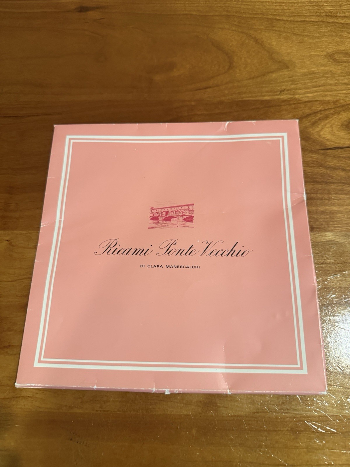 Vintage Ricami Ponte Vecchio Di Clara Manescalchi handkerchief Florence Italy
