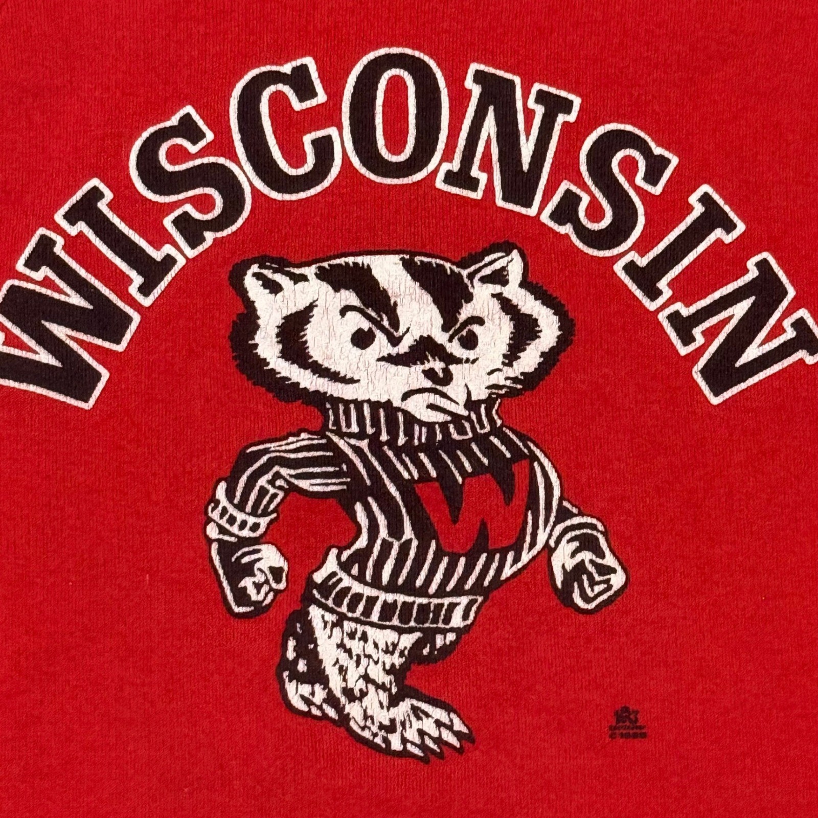 Vintage 80s Wisconsin Badgers Bucky Sweatshirt Jerzees Russell Mens L USA