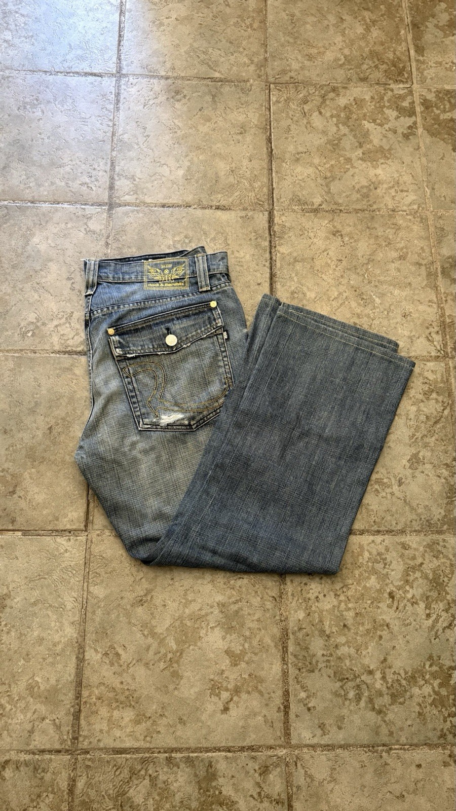 Vtg Y2K Rock & Republic Denim Jeans – Sz 38×32