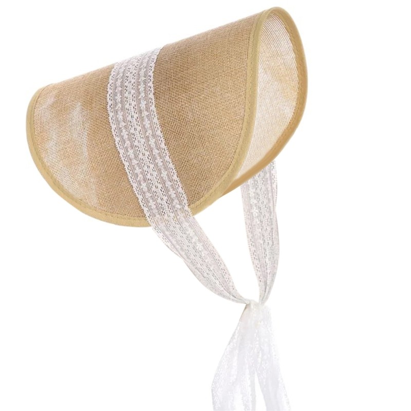 Vintage Pillbox Hat Perch Saucer Lace Ribbon Hat Victorian Bonnets Lace Ribbon