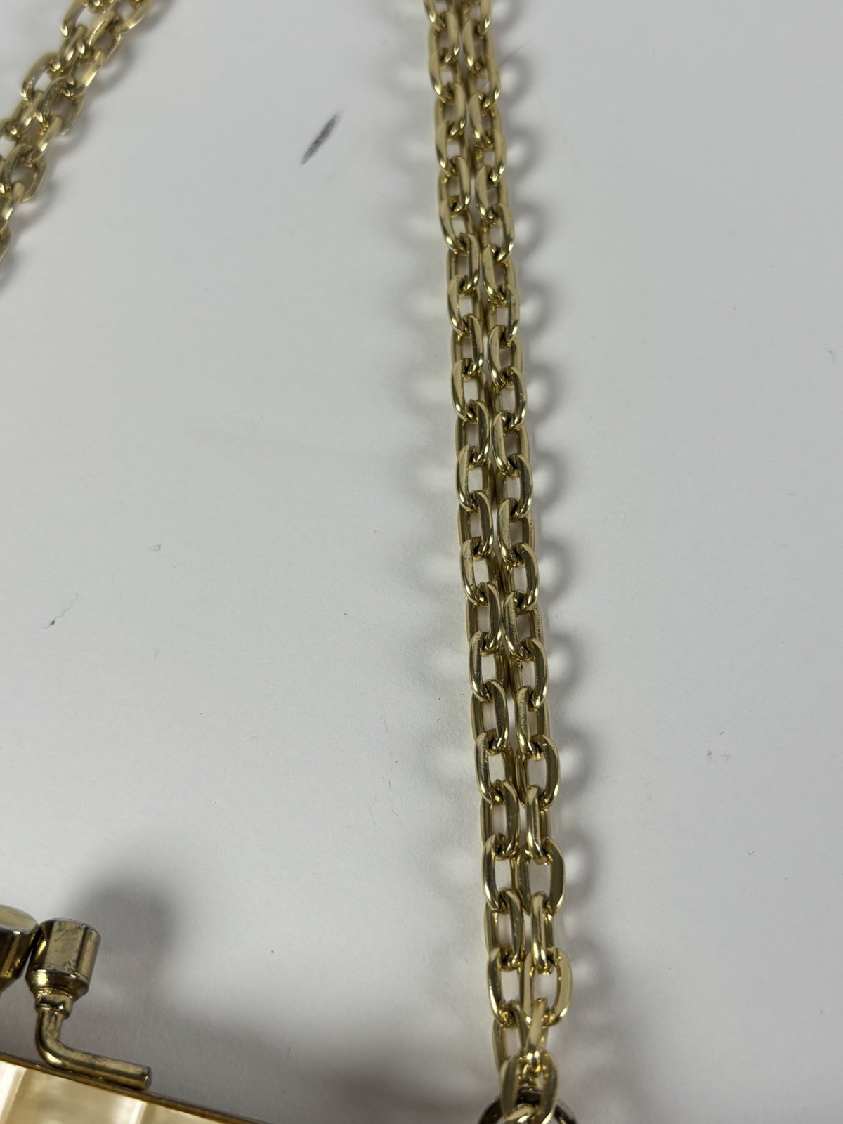 Vtg 50-60s Gold Beaded Evening Bag Lucite Trim Kiss Lock Chain Strap Clutch 7”