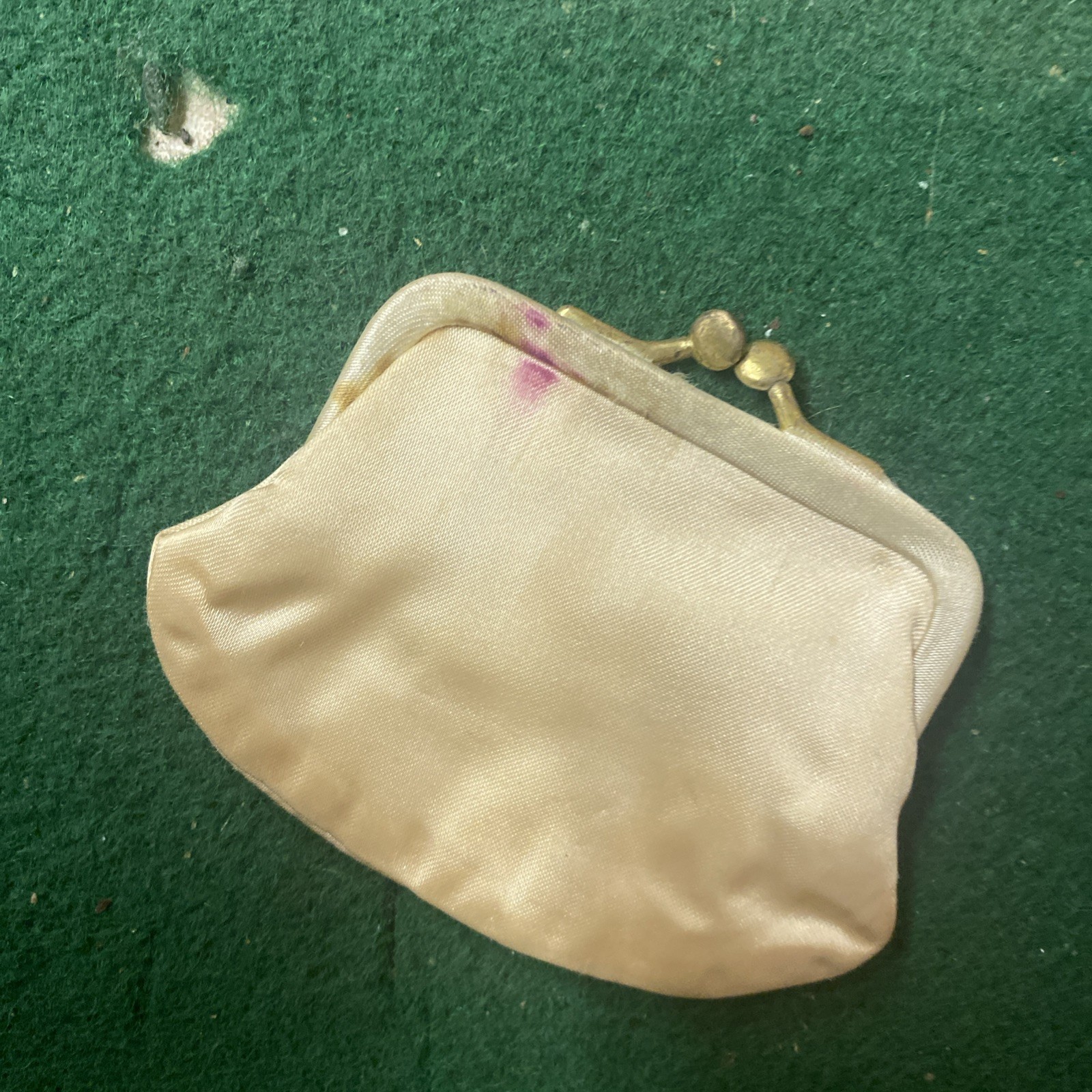 Vintage Smal approx. 7×5 Purse, Pouch, Bag, With Coin Purse-Metallic Fabric