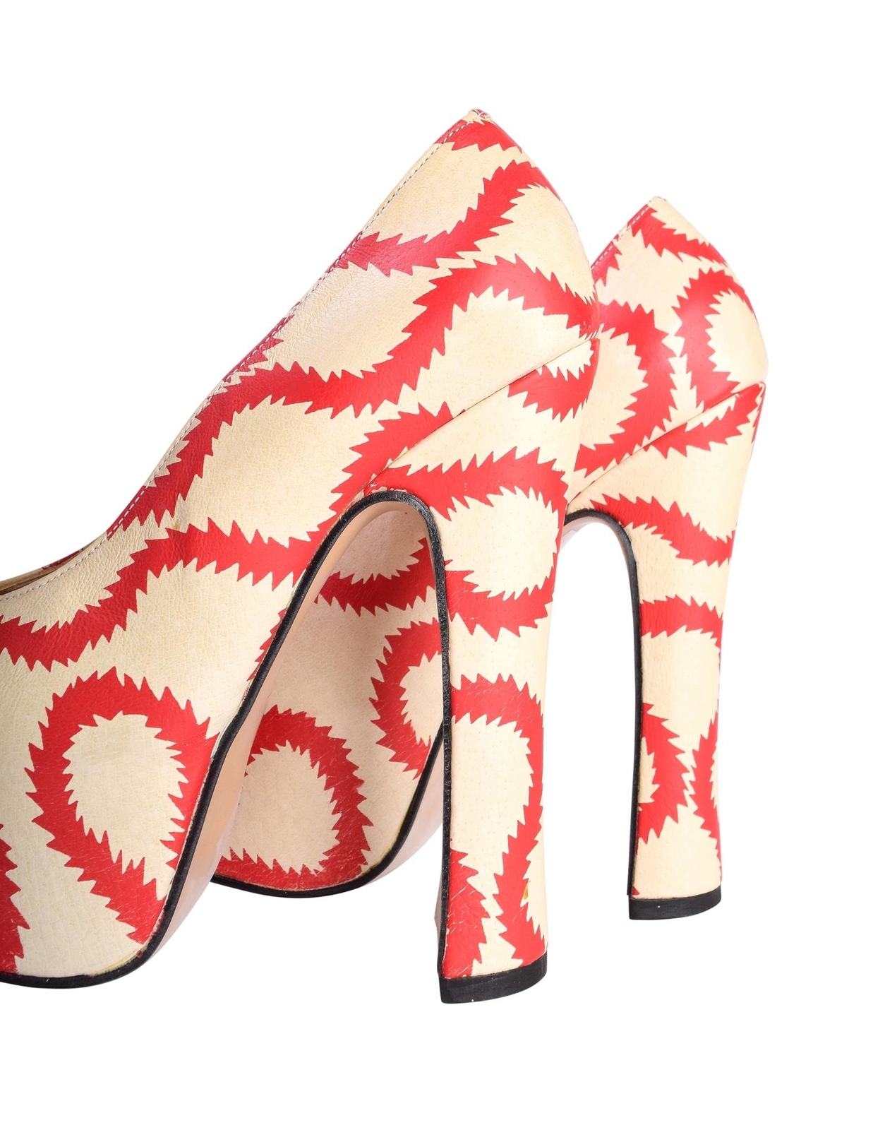 Vivienne Westwood SS 2013 Iconic ‘Pirate’ Squiggle Print Leather Elevated Court