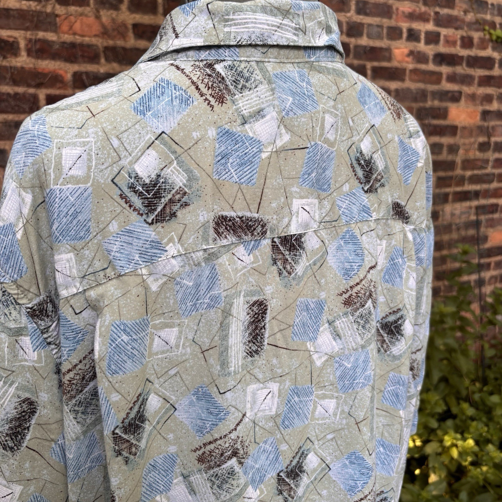 Vintage J. Ferrar “Washable Rayon” Button Modern Mod Shirt – Size XLT 17-17.5