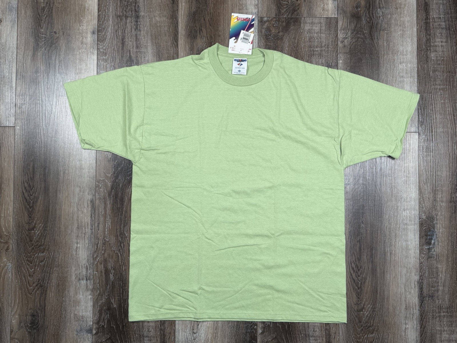 Vintage 90s Jerzees T-Shirt Size XL Green Blank Tee With Tags Made in USA NOS