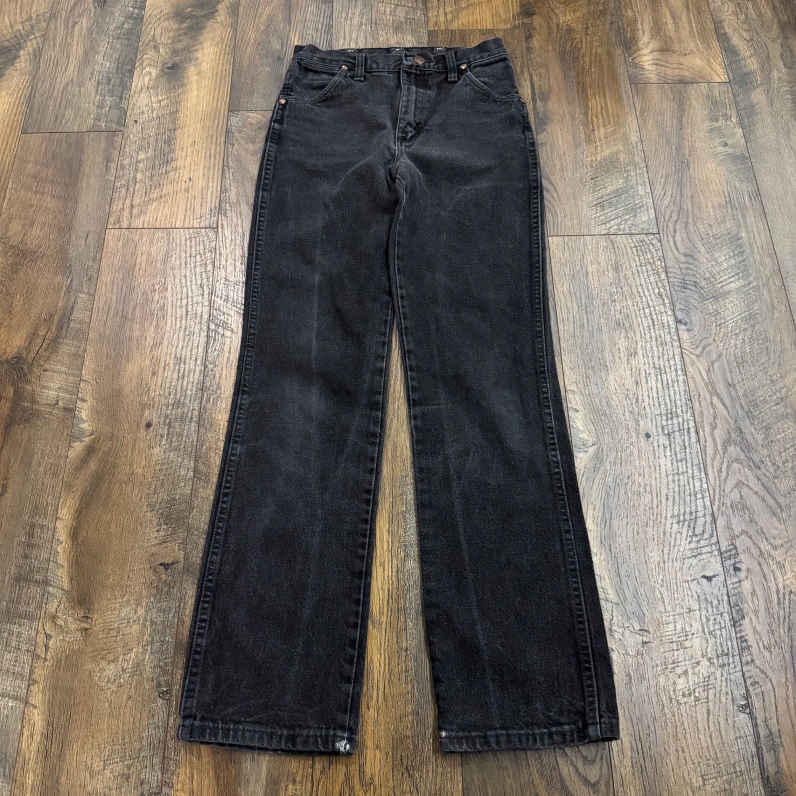 Vintage Wrangler Black Cowboy Cut Jeans USA Made 28×32 Men Denim Classic Western