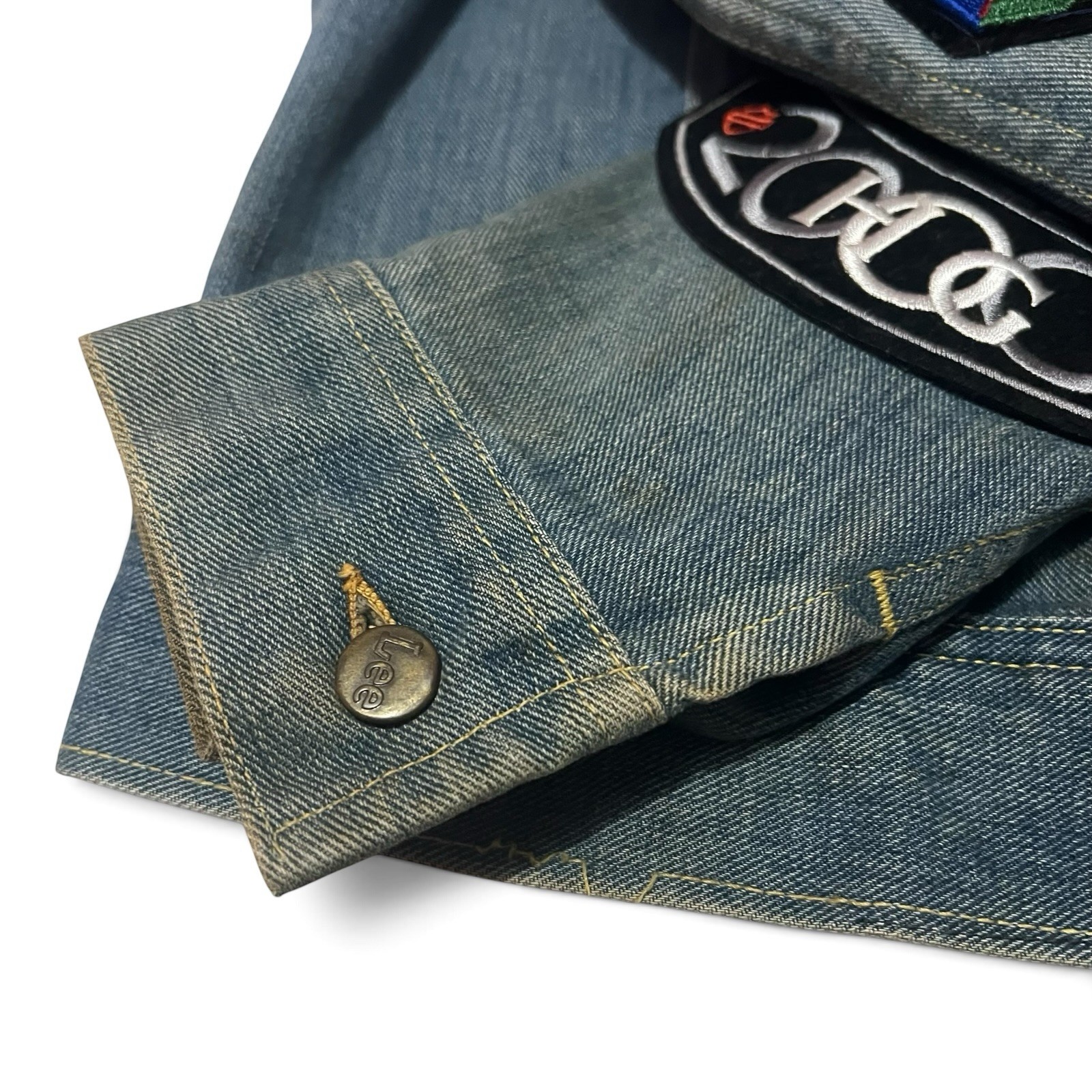 Vintage USA Lee Harley Davidson HOG Patch Denim Jacket 1987-2001 10 Year L