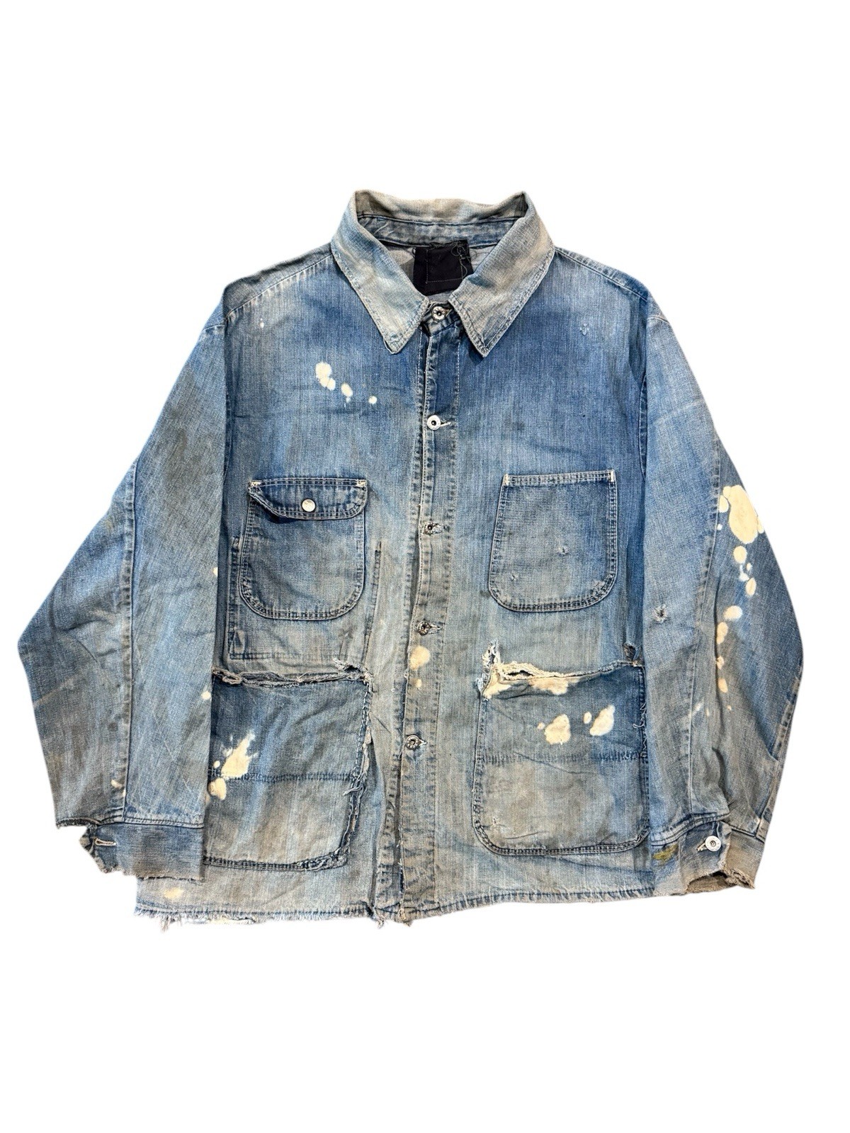 Late 40s/1950s Denim Chore Jacket Laurel Wreath Star Donut Button True Vintage