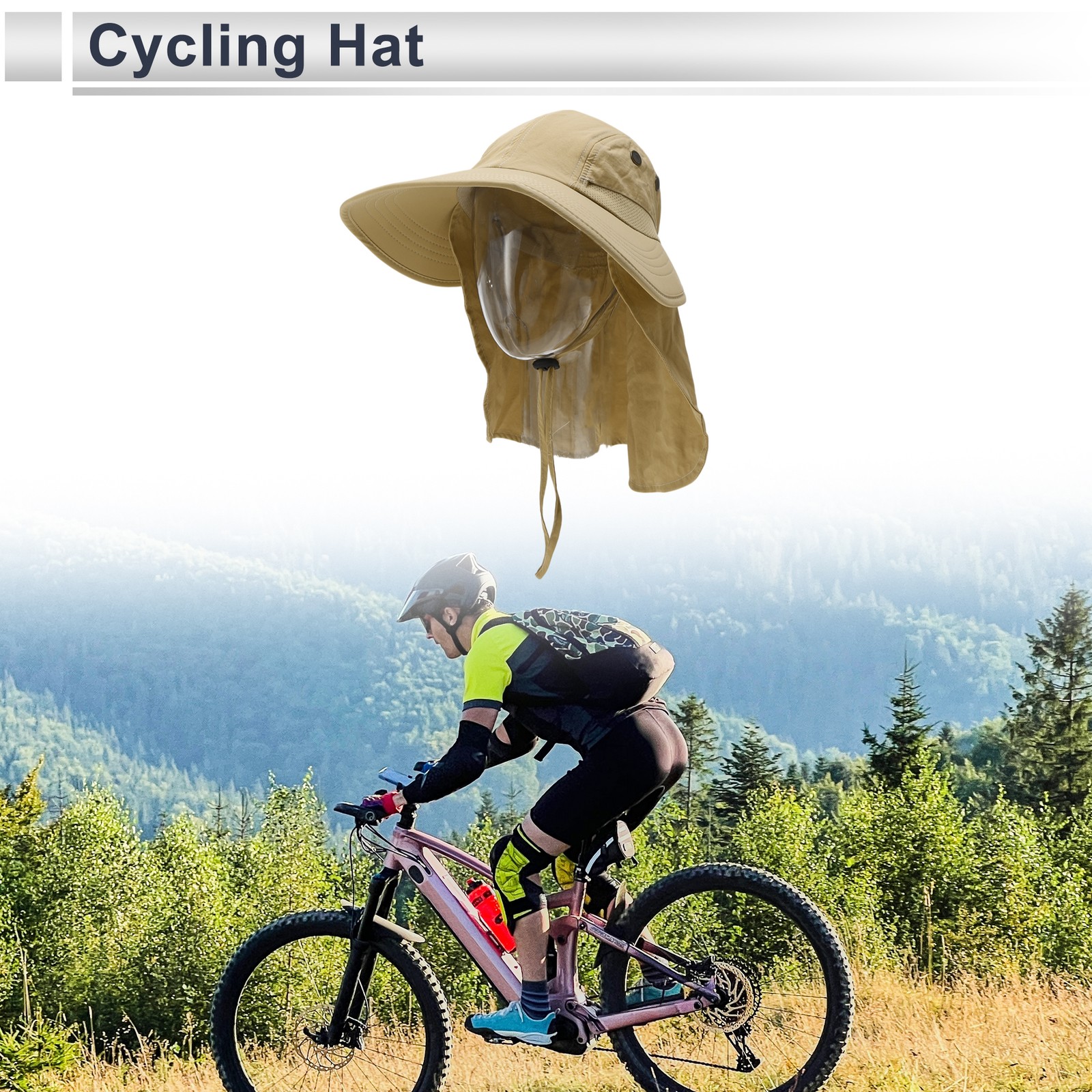 Cycling Hat Sweat and Moisture Wicking Neck Protection Yellow 23x40cm 1 Pcs