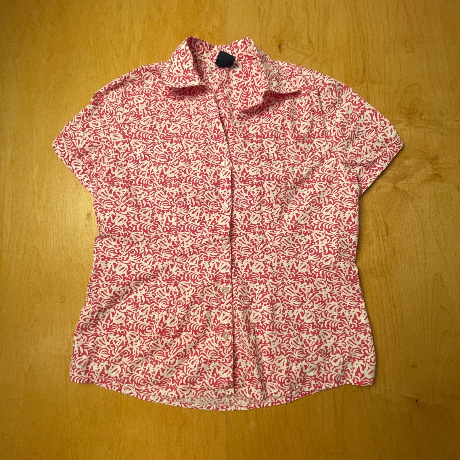 Vintage Basic Editions Floral Small Multicolor Short Sleeve Collared Shirt