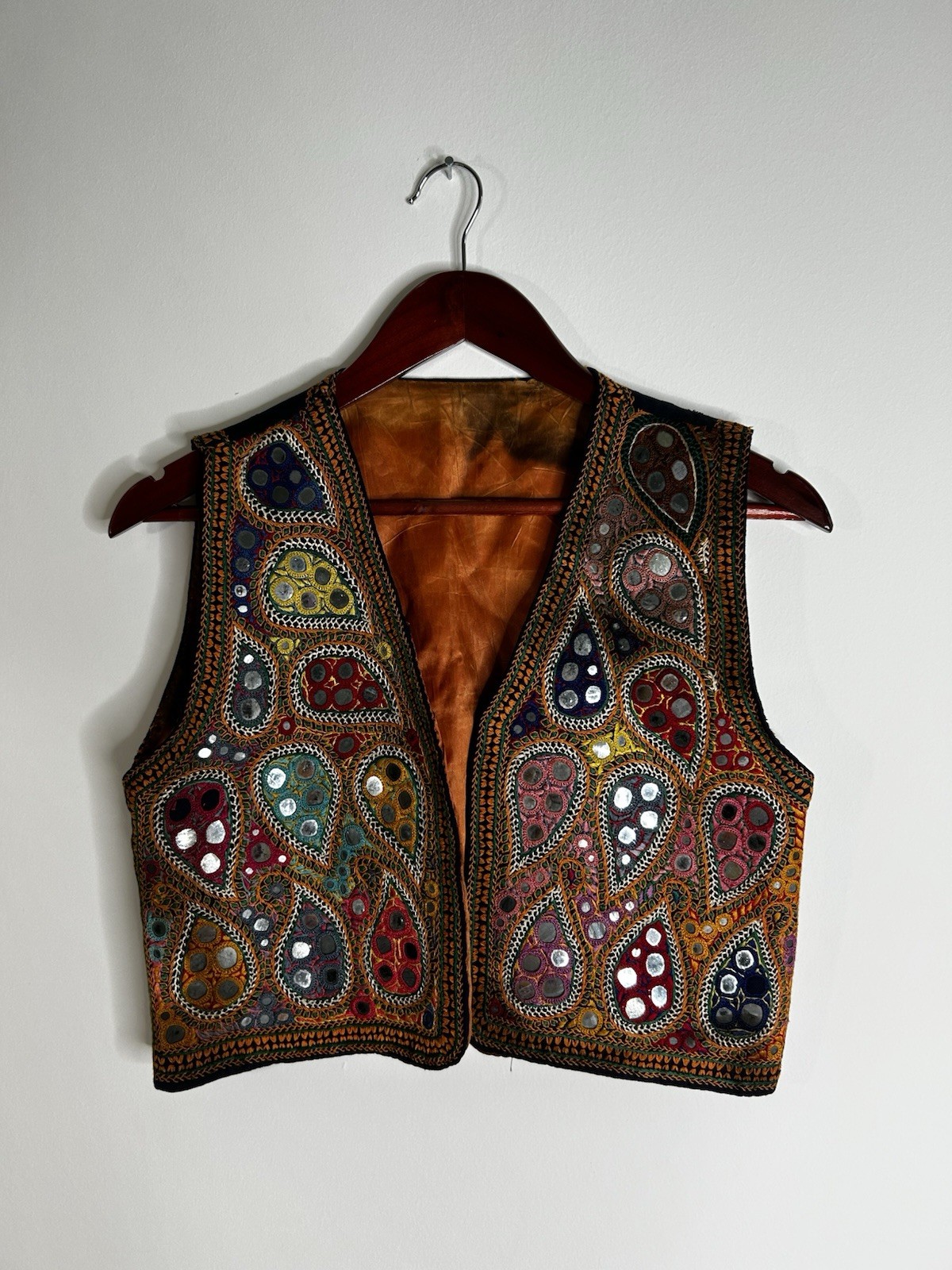 Vintage 1950’s Vest Women’s Mirror Multicolor Turkish Handmade