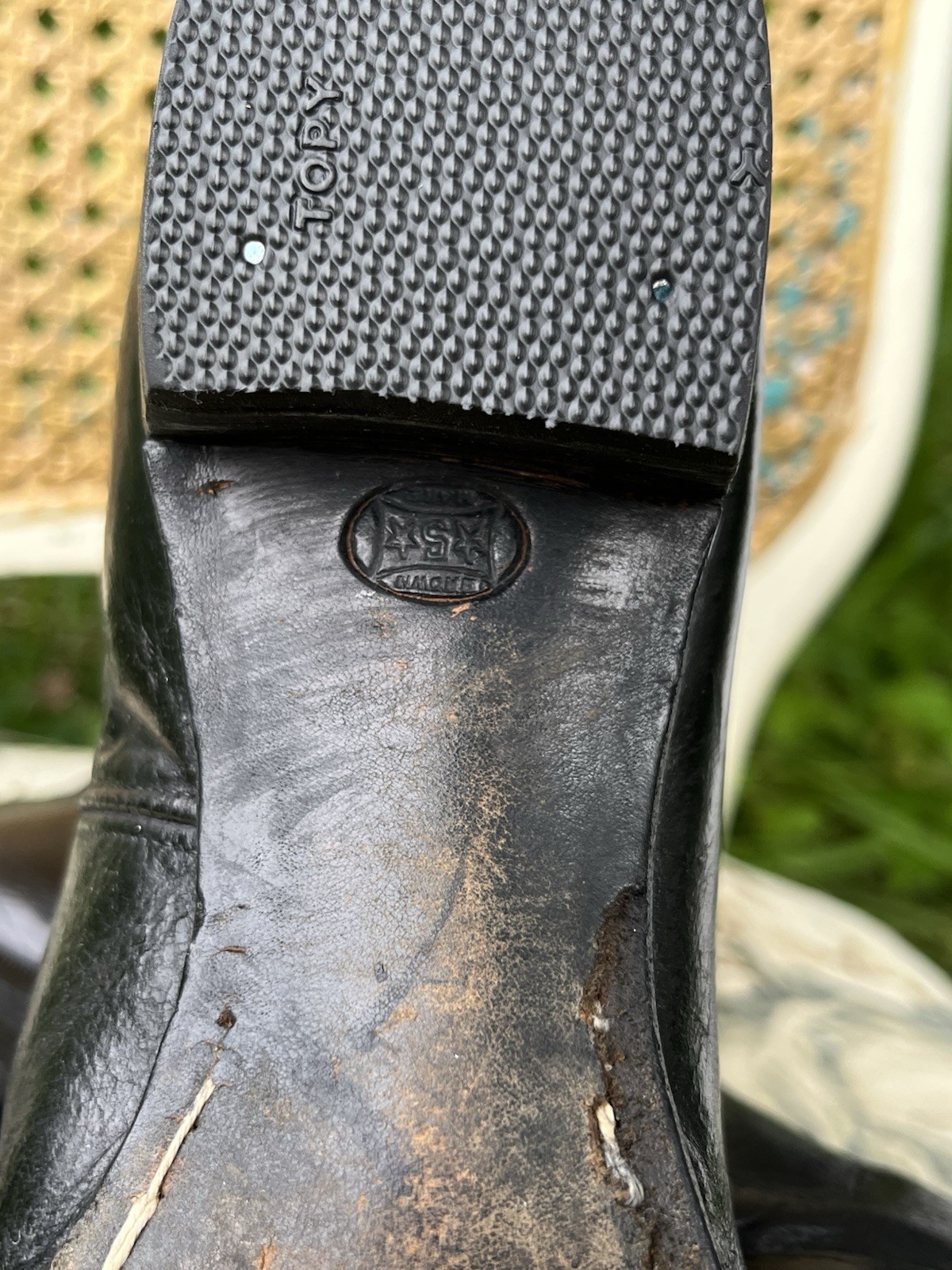 Antique Edwardian Mens Boots – 1900-1910, Black Leather Excellent Cond.