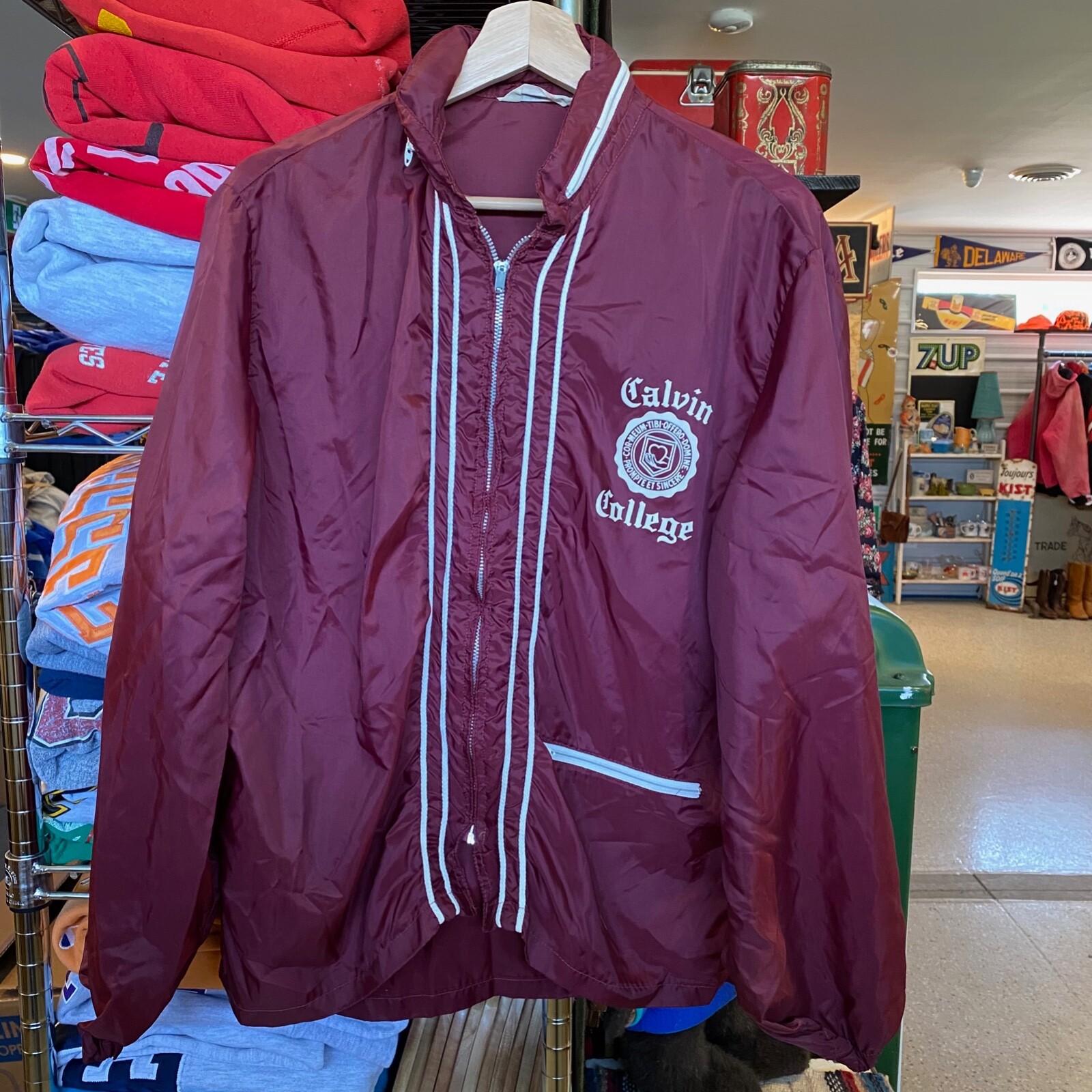 1960s Vintage CHAMPION Windbreaker Retro Calvin College Varsity Jacket