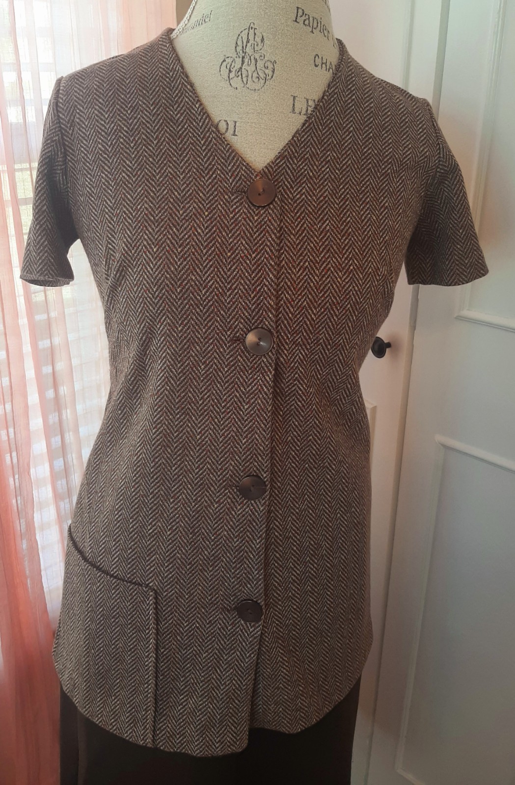 Vintage Brown Tunic Shirt 1960/1970