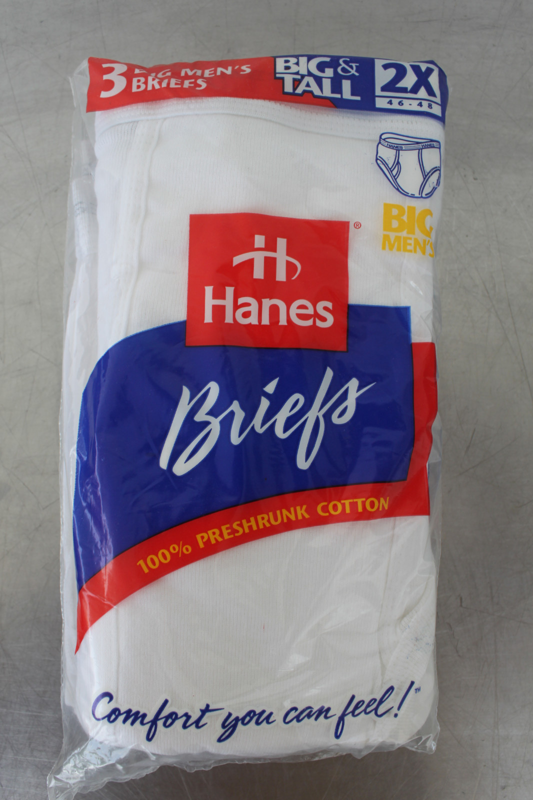 (2) Vintage 3-Pack 1997 Hanes Mens Full Briefs Sz 2X 46-48 Tighty Whities SEALED