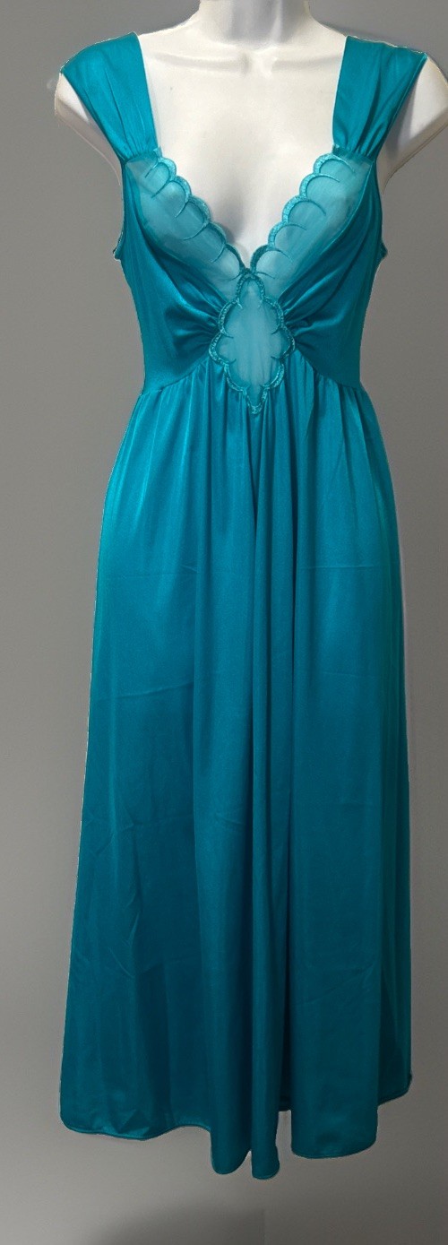 Vintage Olga Teal Blue Stunning Style 91022 Excellent Condition Size Large Sexy