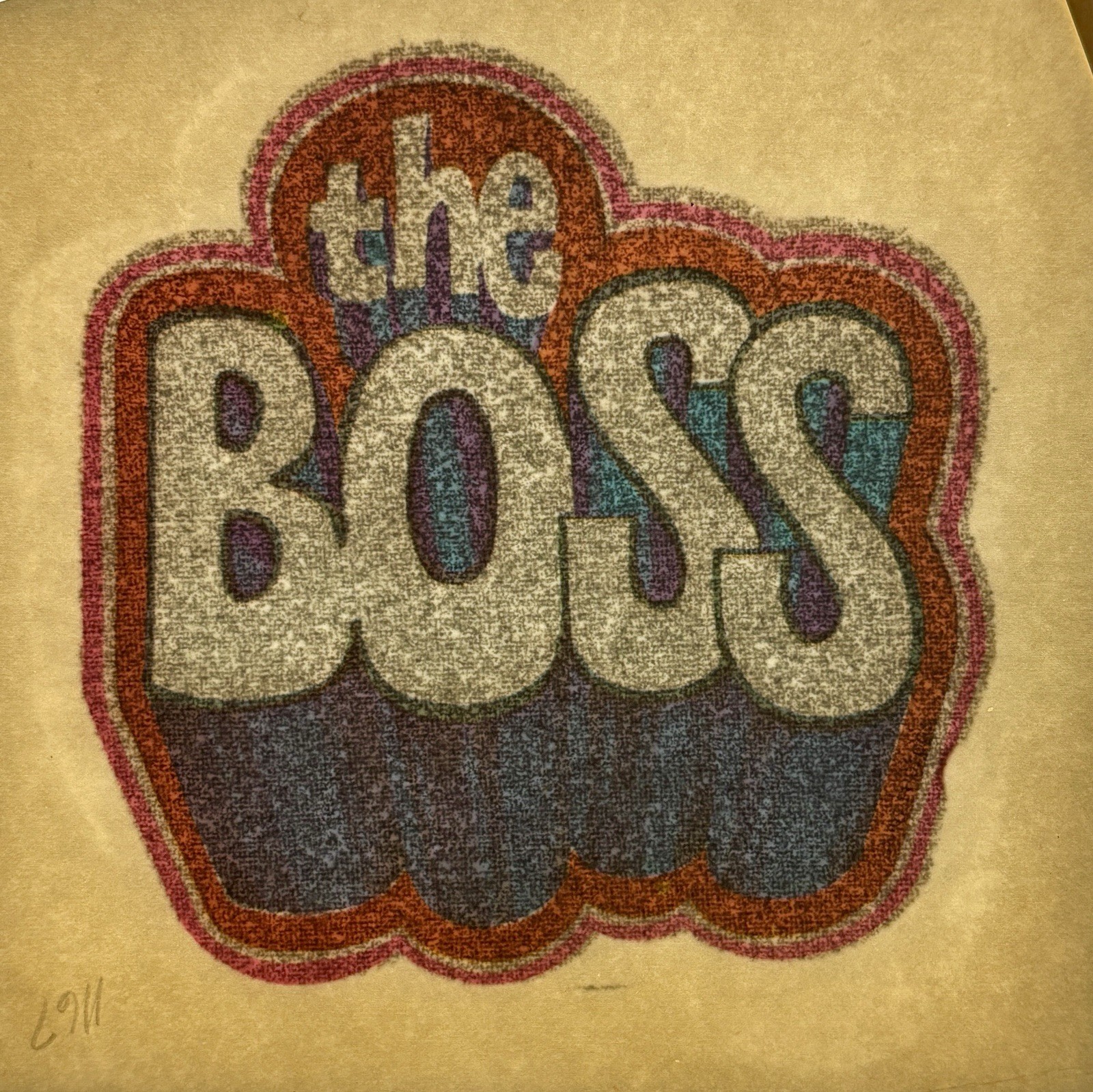 Original Vintage The Boss Glitter Iron On Transfer Small Size