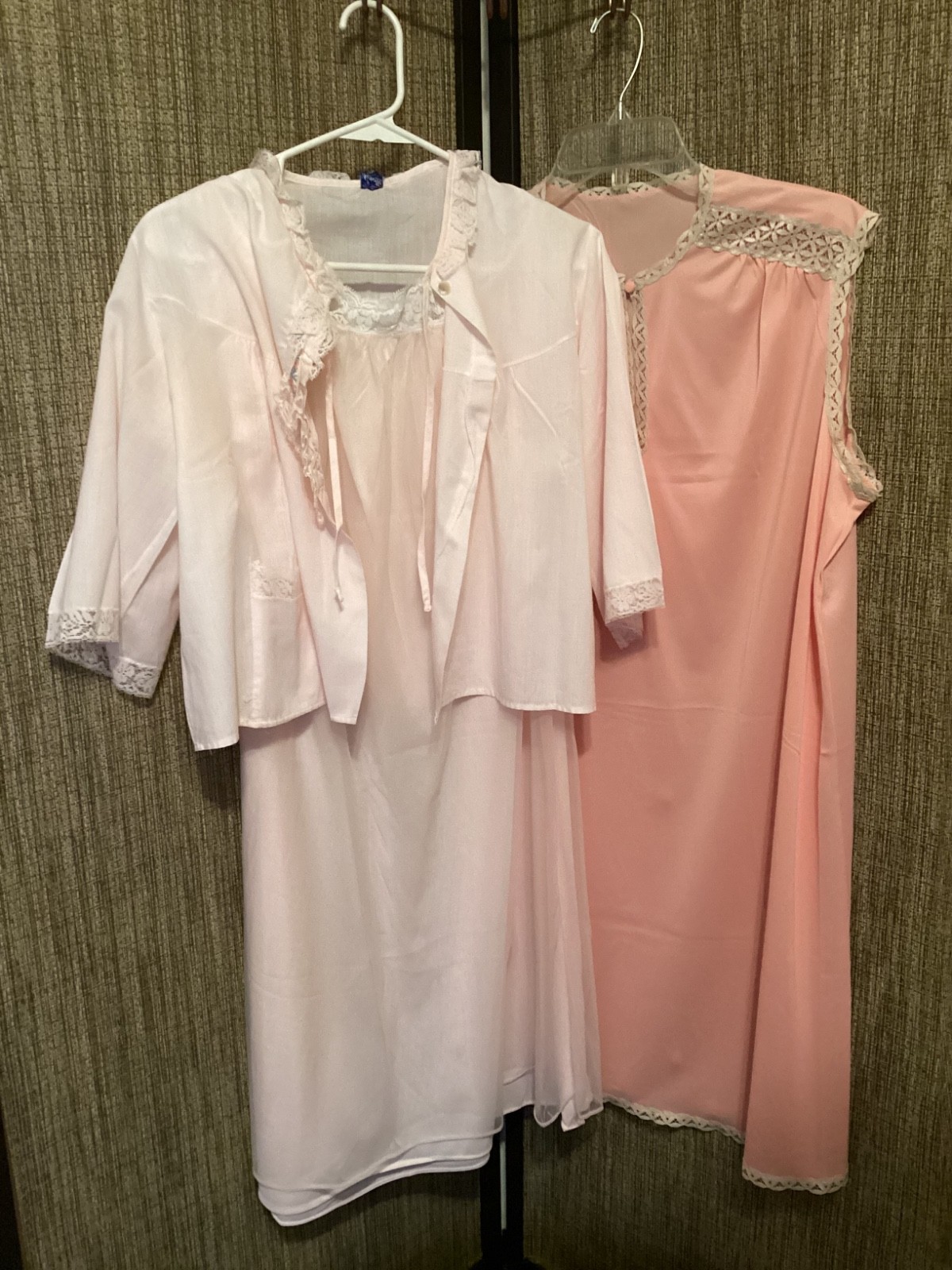 Vtg Lot of 2 Nightgowns Blue Swan Vanity Fair & Night Jacket Nanette Sz L