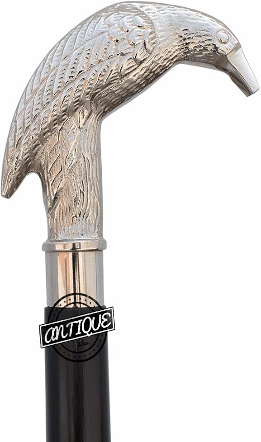 RAVEN HANDLE SOLID HANDMADE WALKING CANE FASHION STICK CANE GIFT FOR MEN/WOMEN