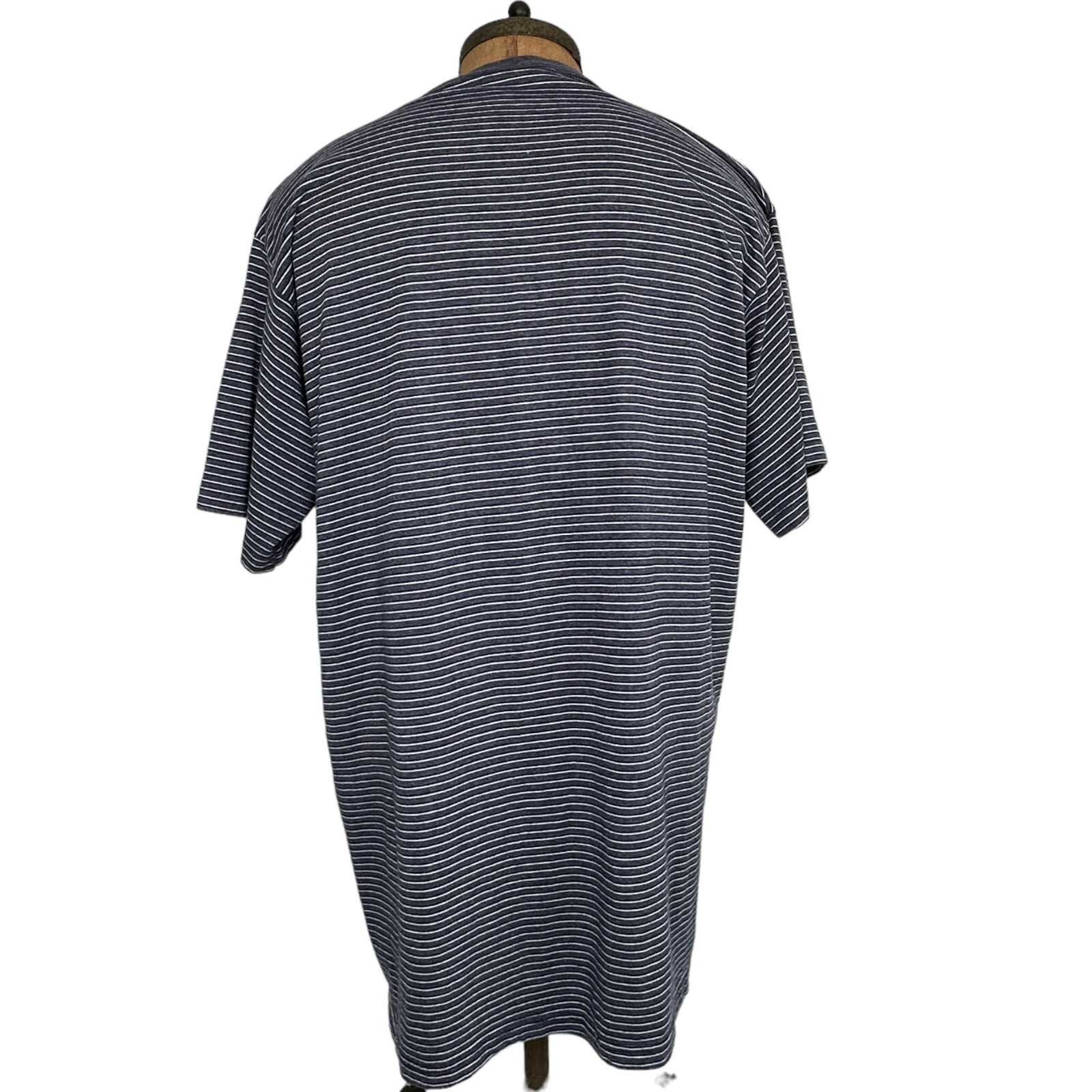 Vintage Aloha Hawaii Single Stitch Striped Tee T-Shirt Size XL Gray Embroidered