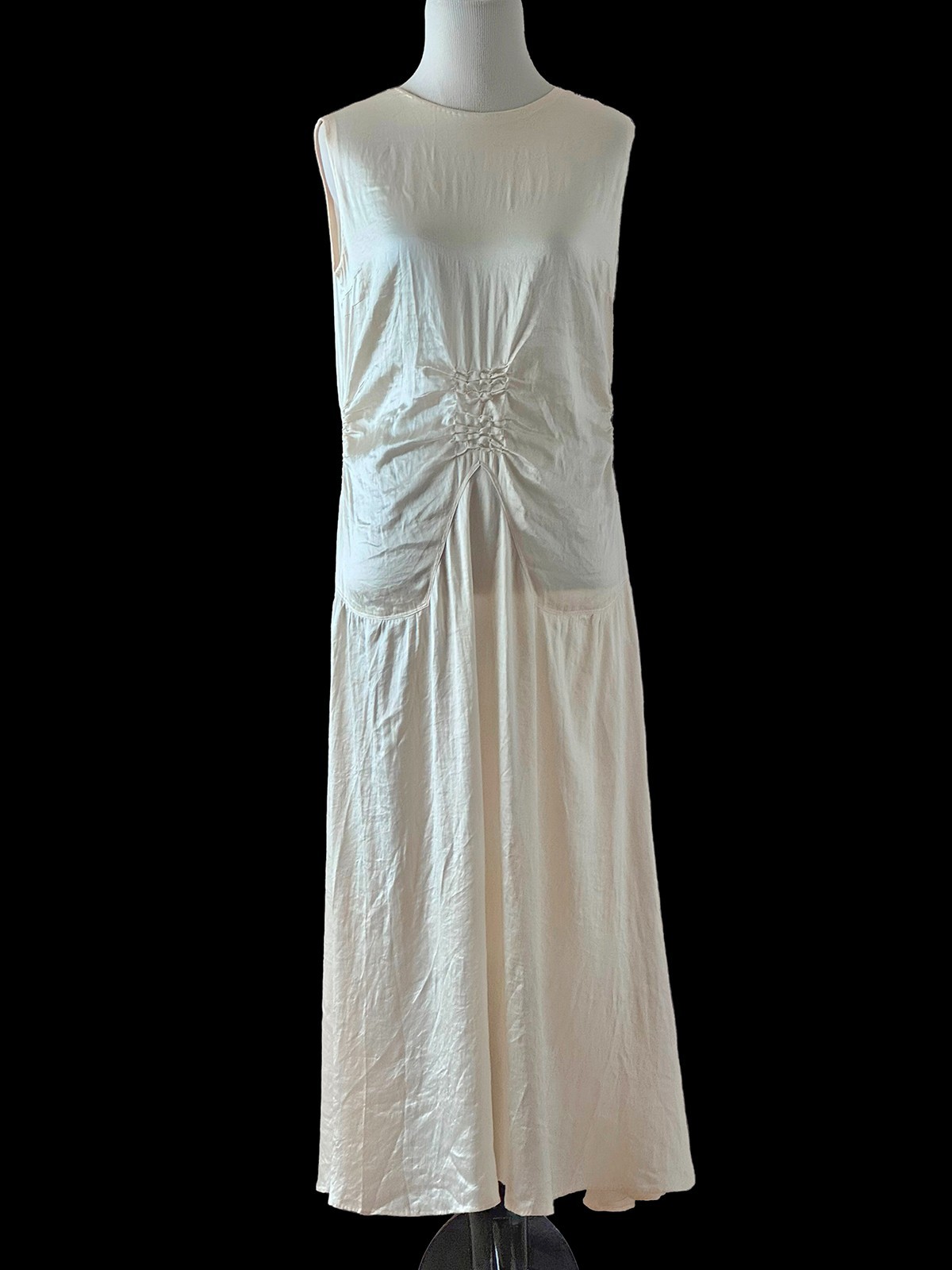 Vintage 20s Dress 1920s Candlelight Satin/Silk Wedding Gown, Small