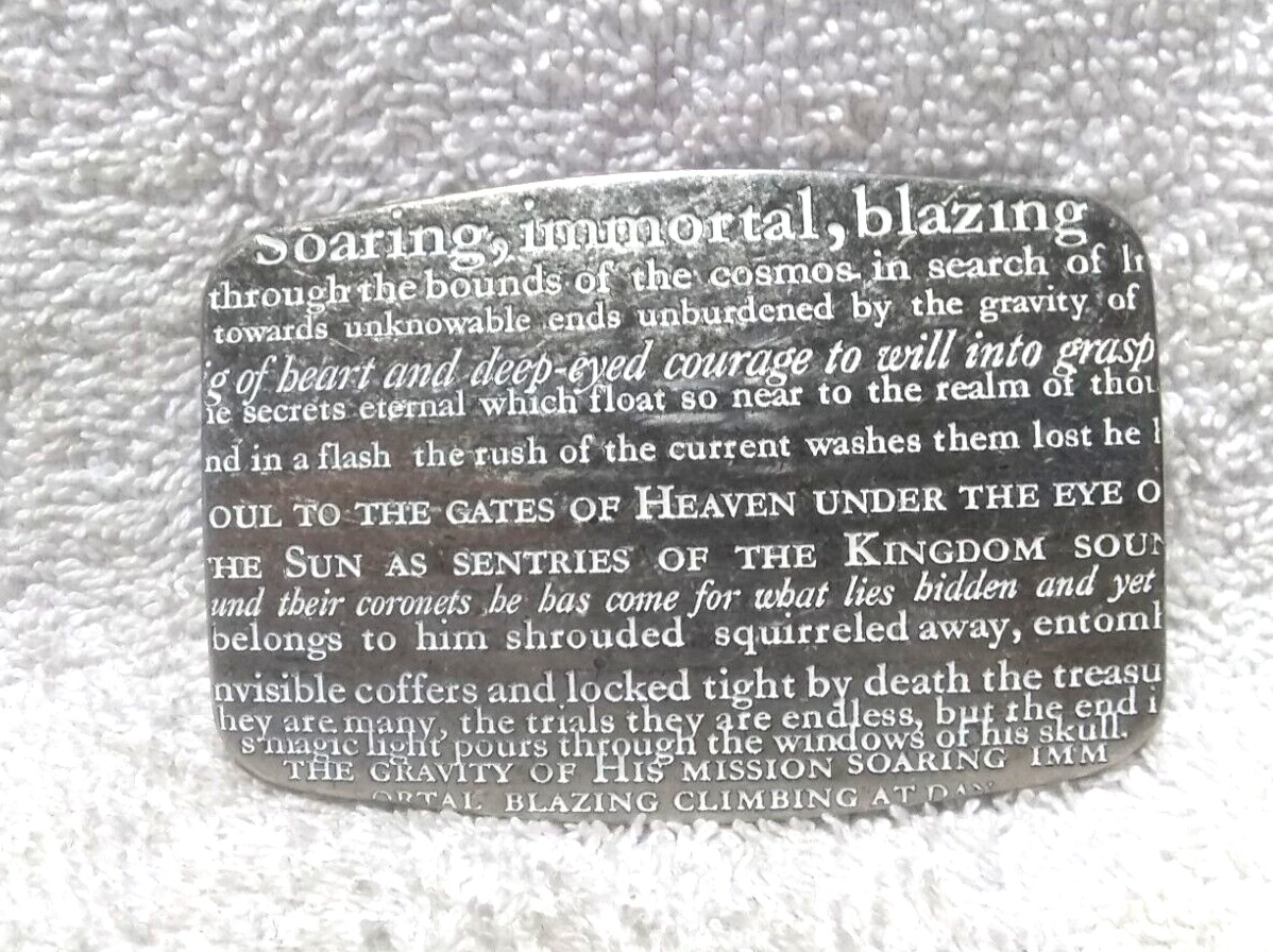 Silver Soaring Immoral Blazing Inspiration Religious Belt Buckle Great Shape