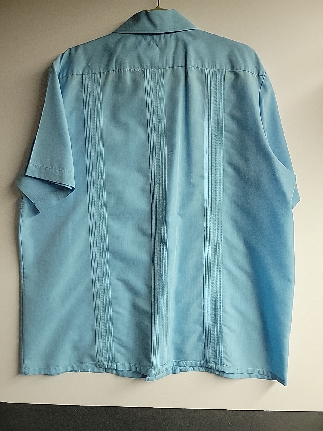 Vintage Embroidered HABAND Light Blue GUAYABERA Shirt 24×29.5