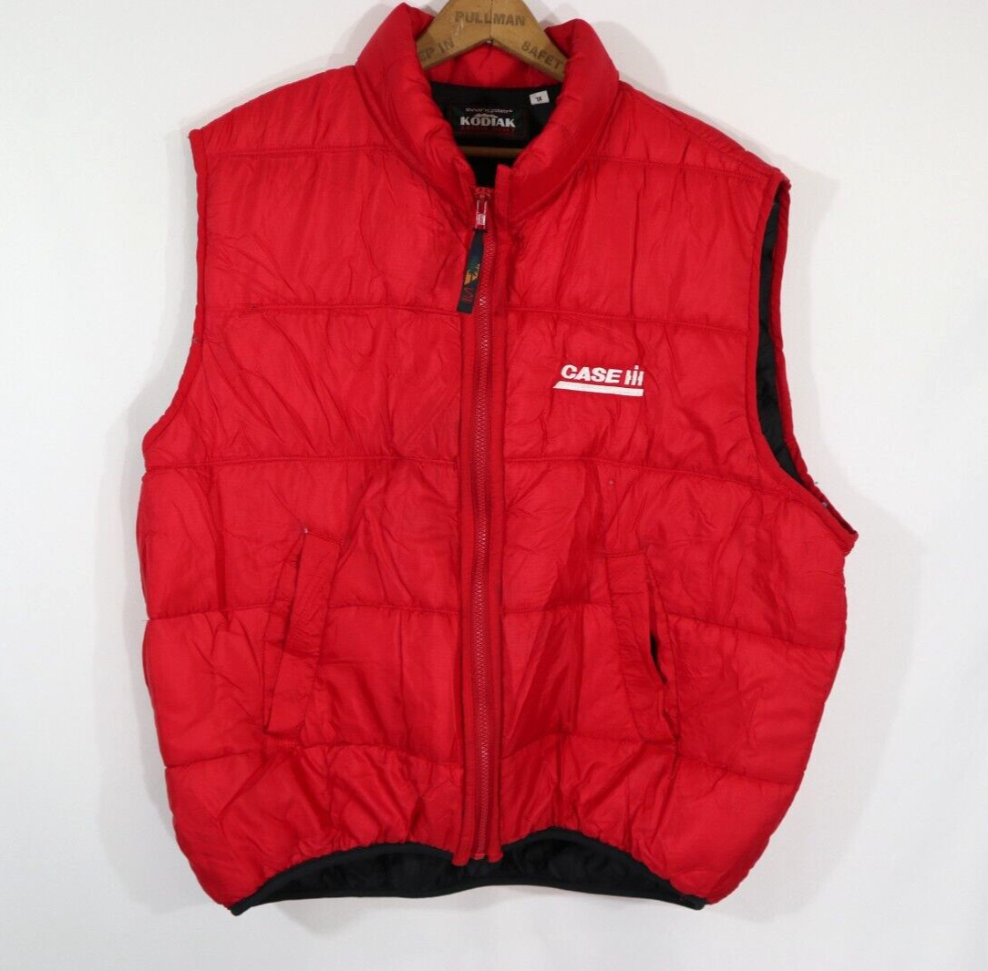 Vtg Kodiak Swingster Arctic Quilt Vest Case International Harvester logo Size XL