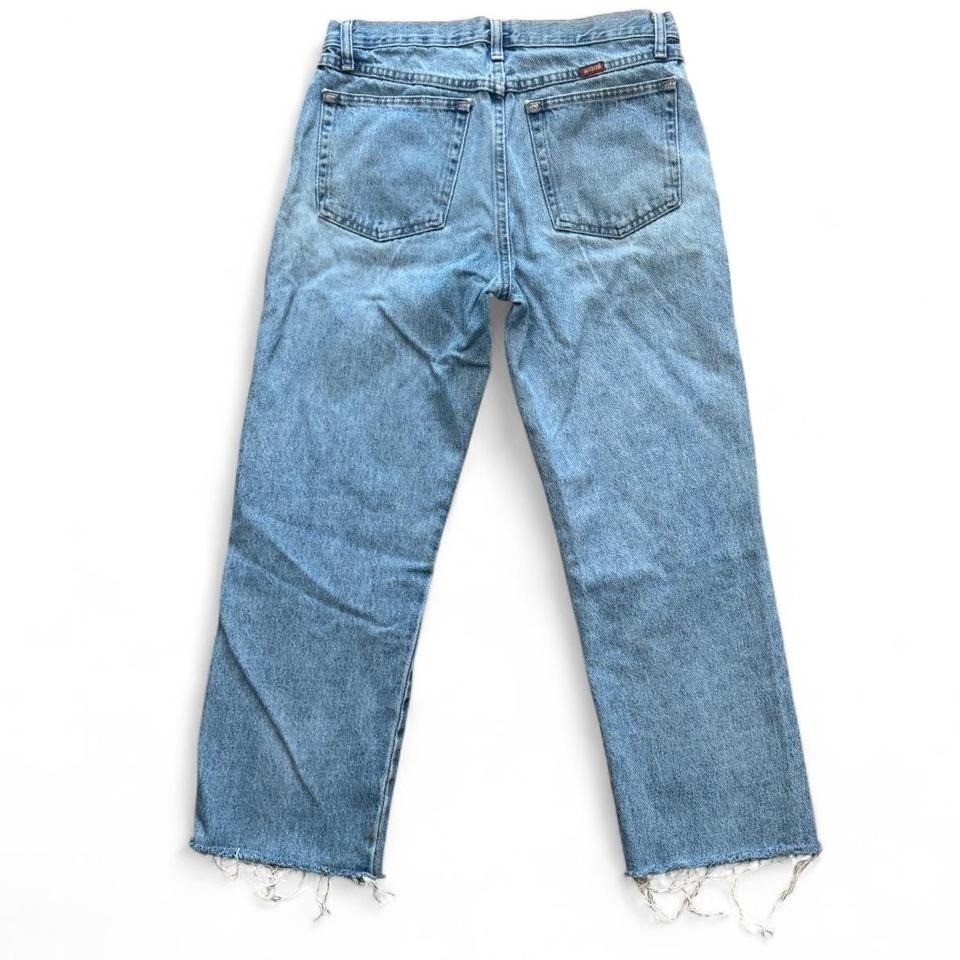 Vintage 90s Blue Wash Rustler Cutoff Denim Jeans 32×36 Retro Bottoms
