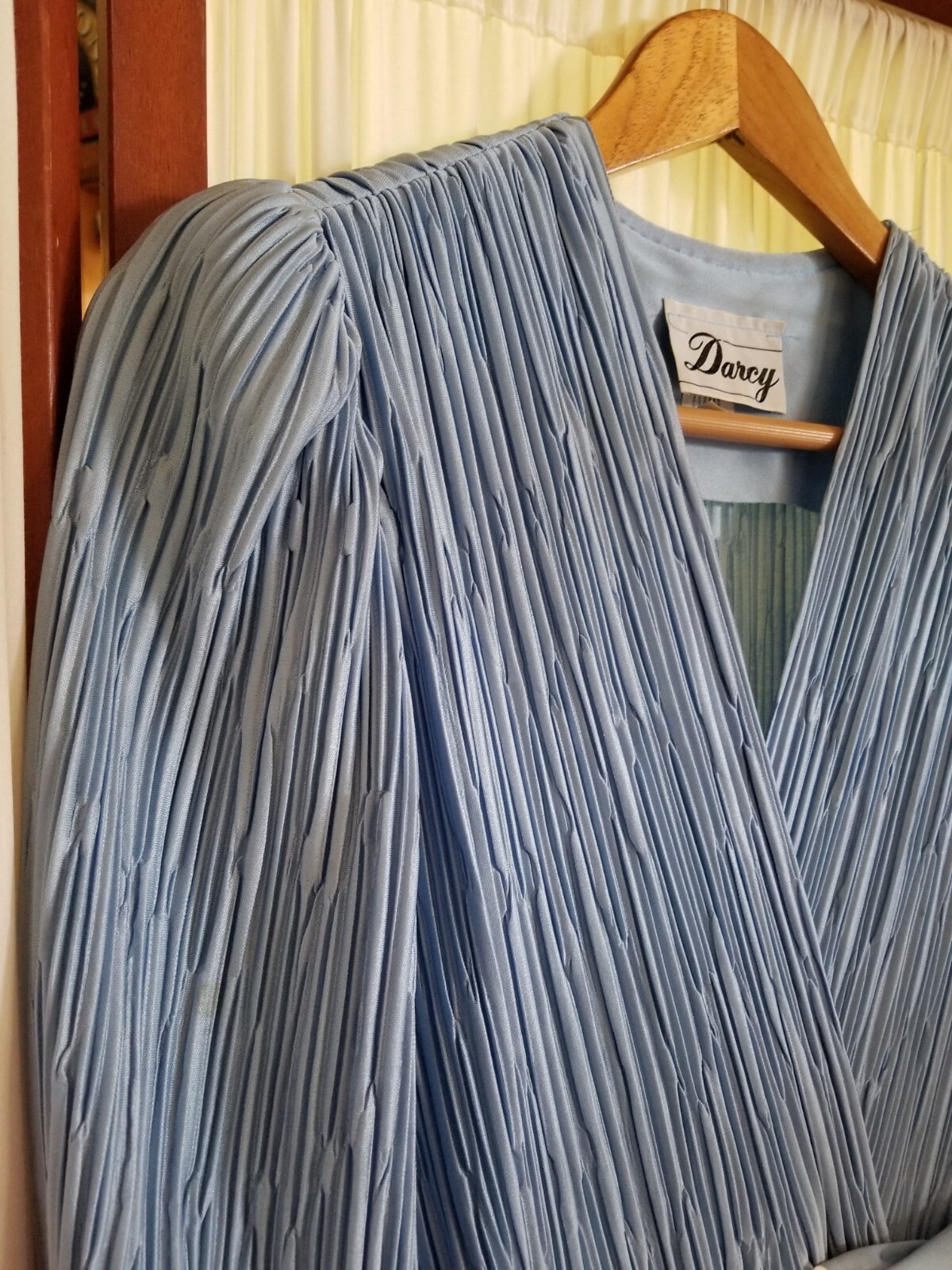Vintage Periwinkle Sz 7/8 Darcy Pleated Dress W/ Belt Formal Cocktail Homecoming