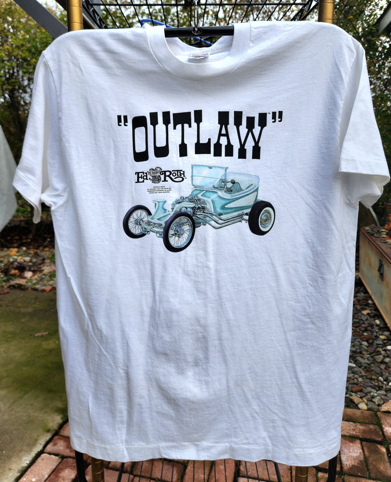Vintage 90s Ed Roth “Outlaw” Graphic T-shirt Size XL SINGLE STITCH Rat Fink Y2K