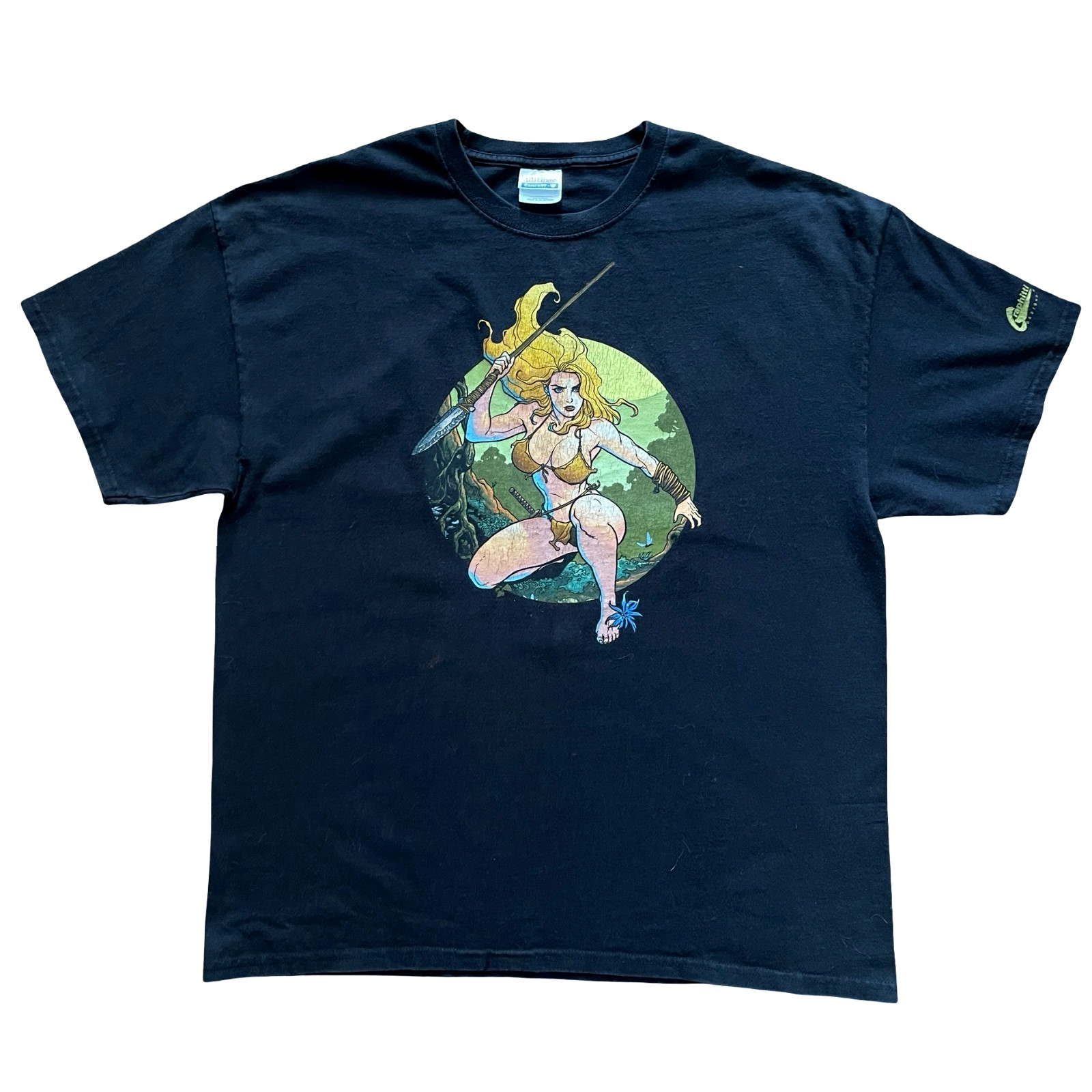 Vintage 2005 Marvel Graphitti Shanna She Devil Graphic T-Shirt Black Size XLarge