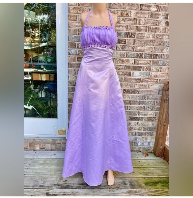 Vintage 90s Light Purple Rebecca Ballgown Prom Dress Size M