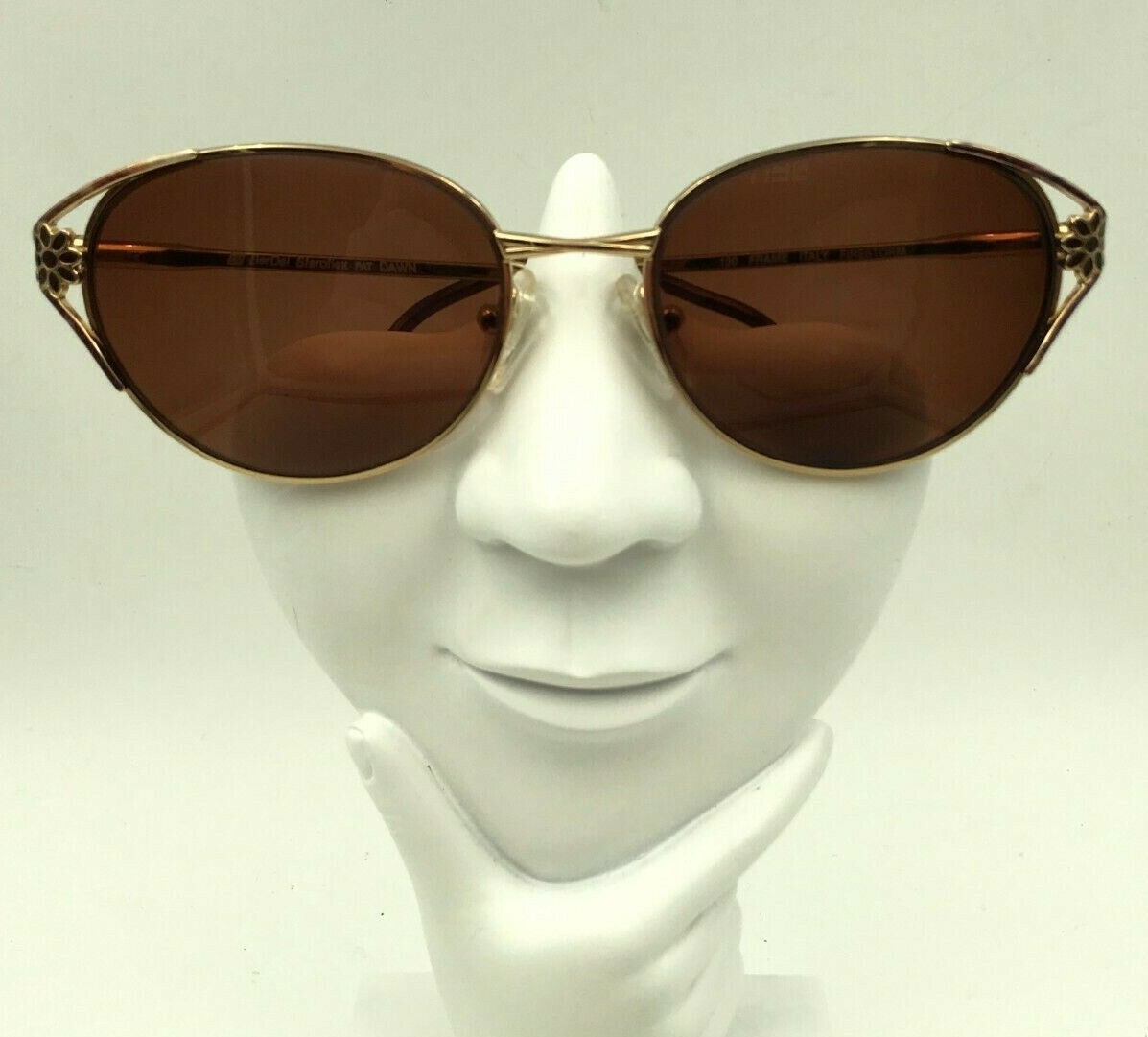 Vintage Berdel Sferoflex Firestorm Dawn Gold Metal Oval Sunglasses FRAMES ONLY