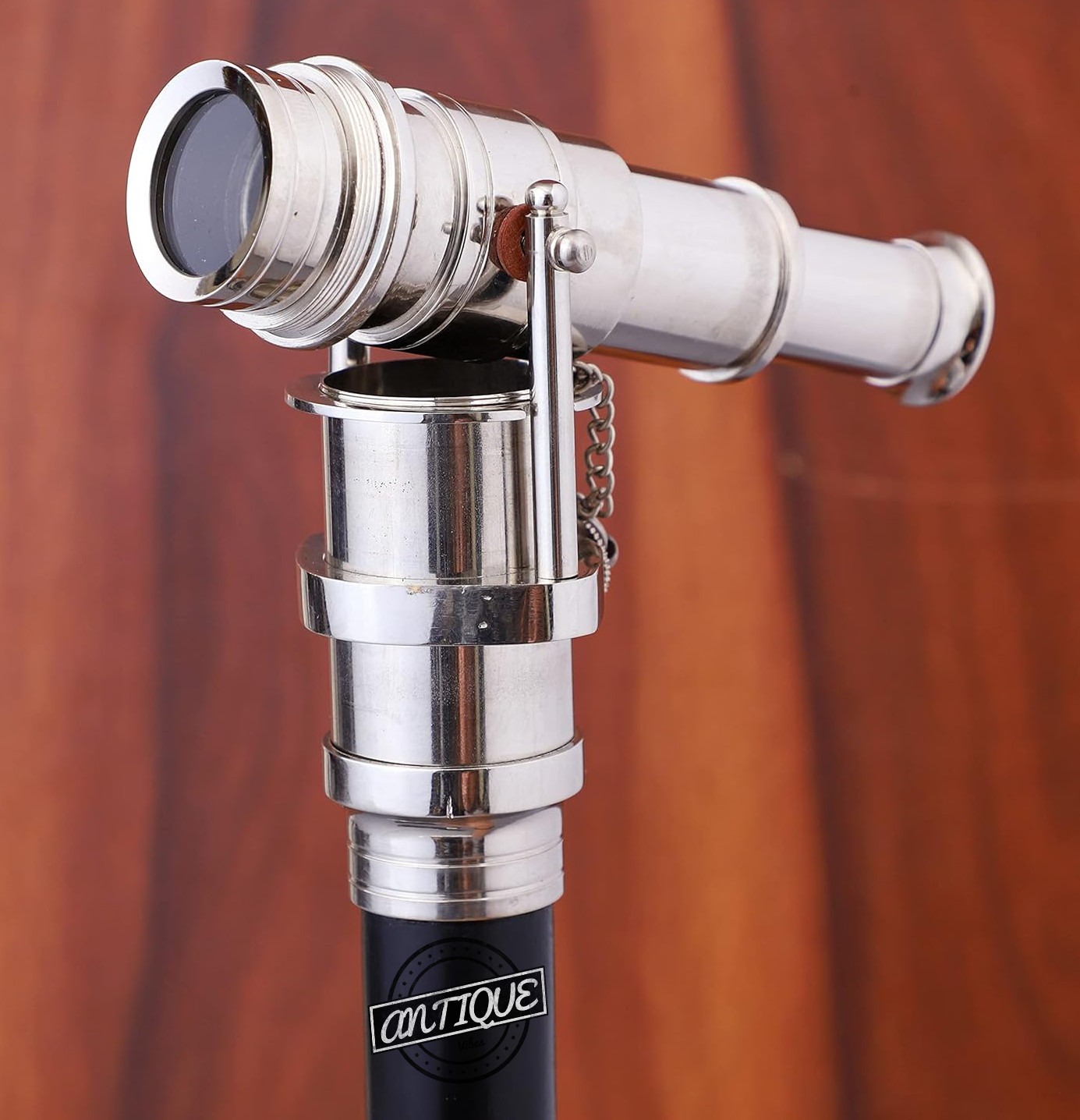 Royal Look Chrome Finish Telescope Handle Cane Walking Stick Party Casual Props