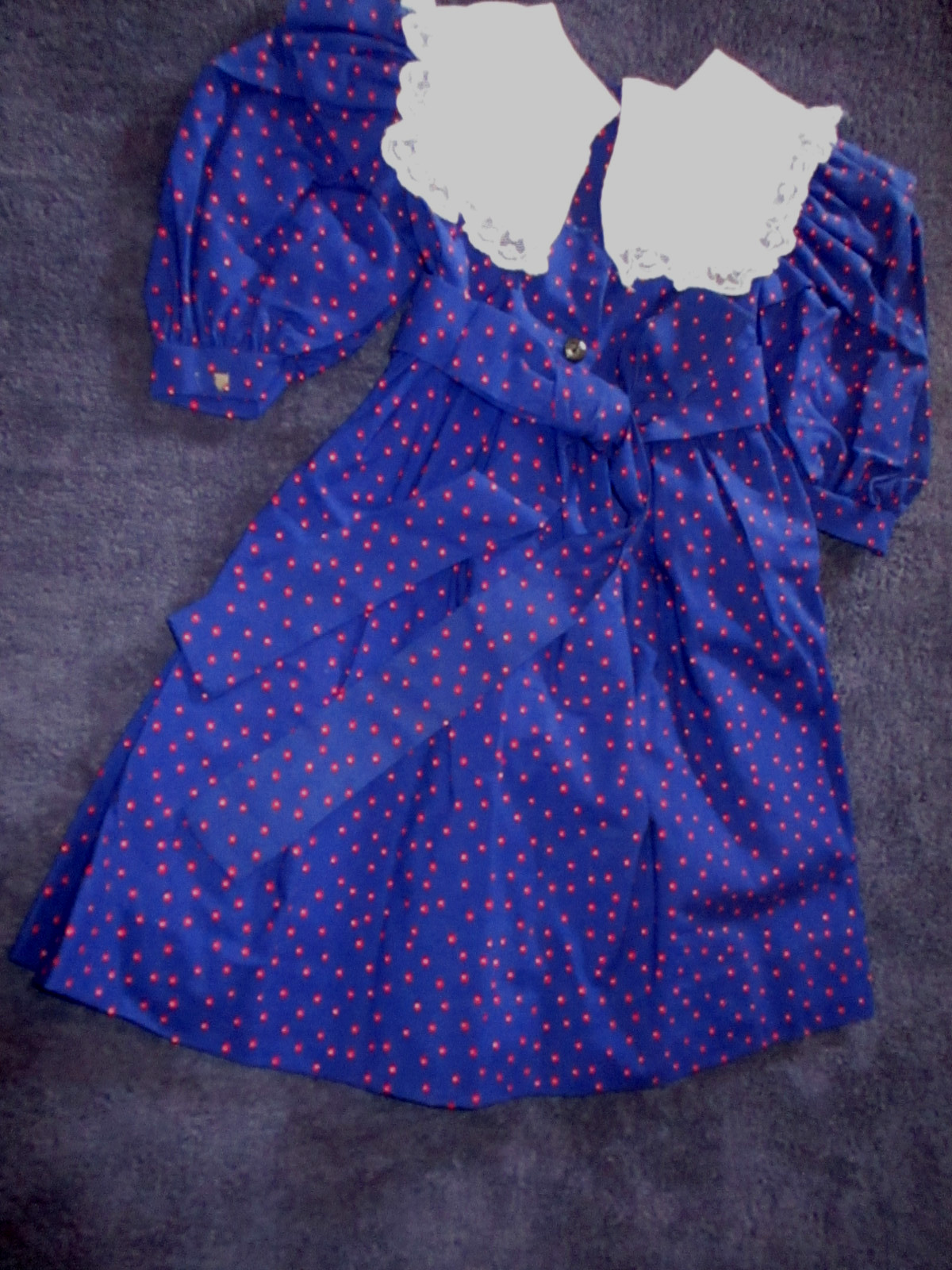 Little Star Navy Blue w Red Polka Dot Dress – 100% Cotton – USA – Size 3T