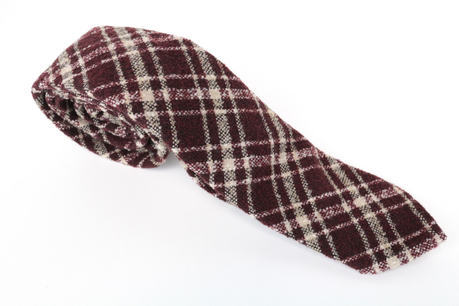 SUITSUPPLY Men Tie 150 x 8 cm Red Purple Checked Pointed-End Wool Blend Formal