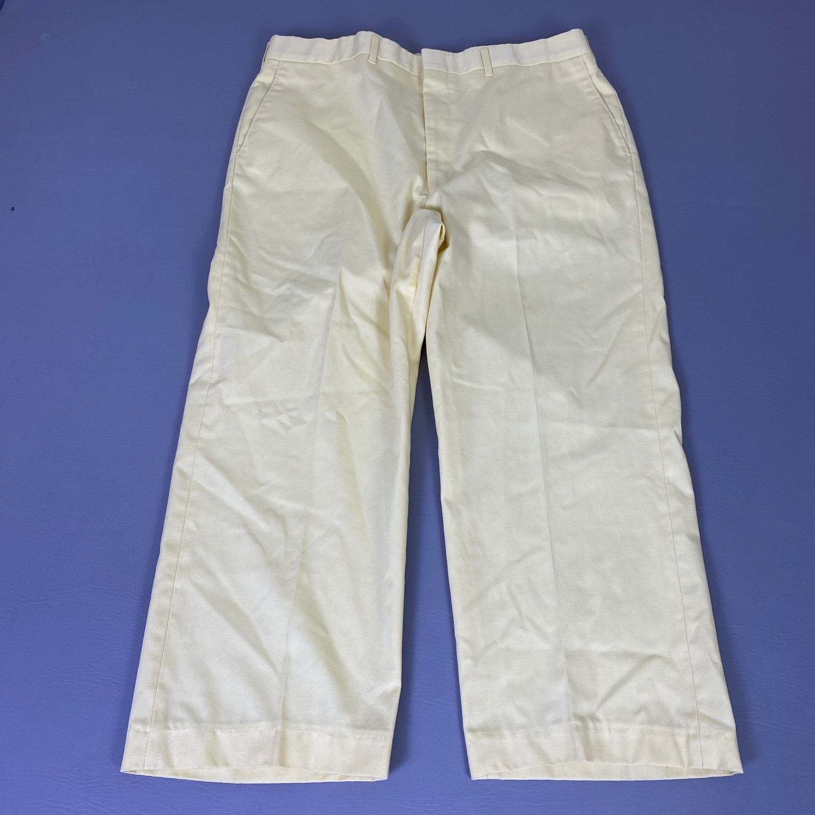 Vintage Haggar Pants Trousers Men’s 36×25 Pale Yellow Cotton Dacron Made in USA