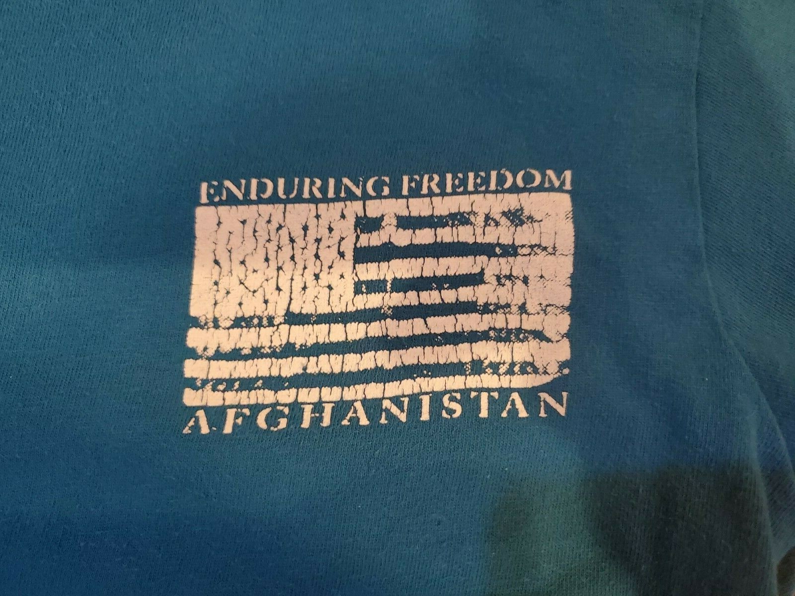 Vintage Operation Enduring Freedom Afghanistan T-Shirt – Light Blue – Size Small