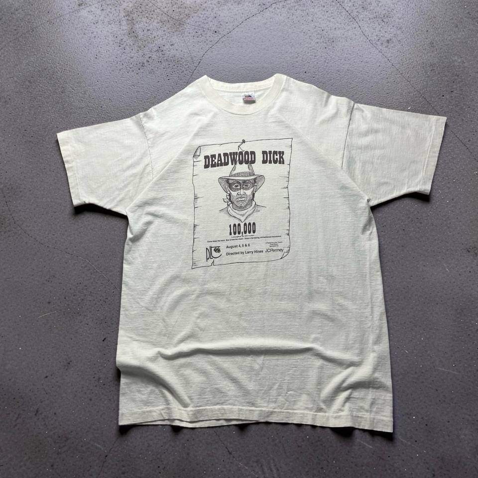 Vintage 90s Deadwood Dick Wanted Poster T-Shirt XL Fruit of the Loom USA Made