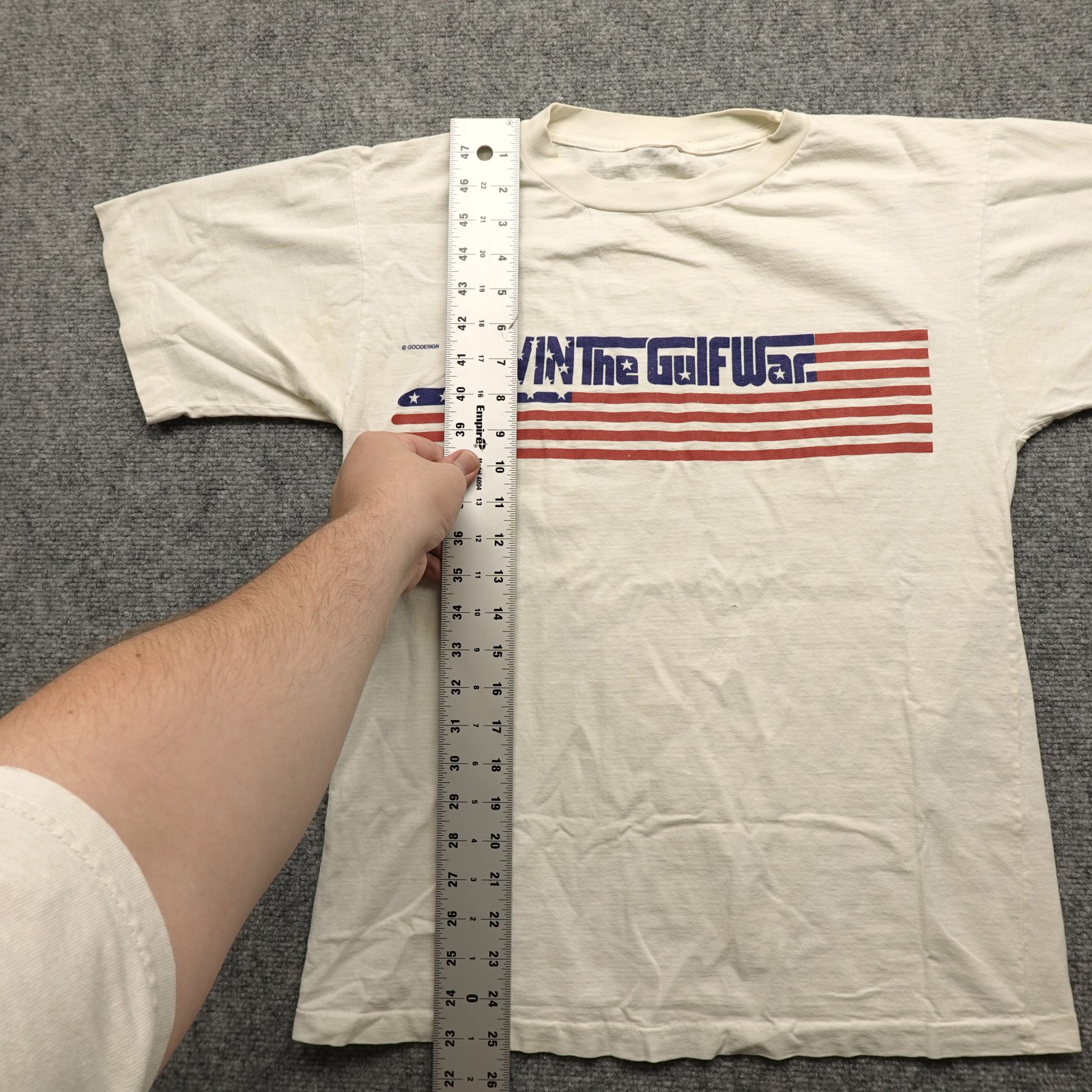 Vintage 90s Goodesign WIN The Gulf War T-Shirt Men’s Small Patriotic Military