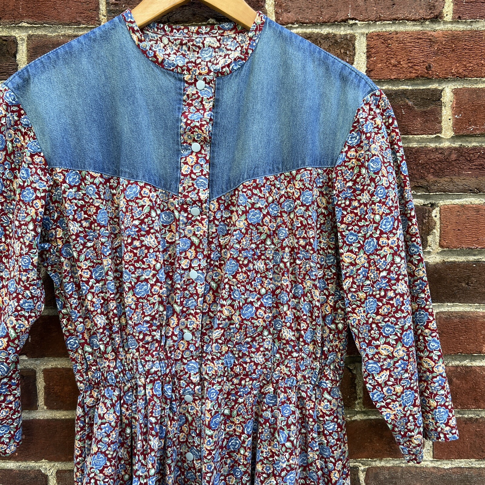 vintage 70 80s western cottage core prairie floral midi/ maxi dress small 4/6