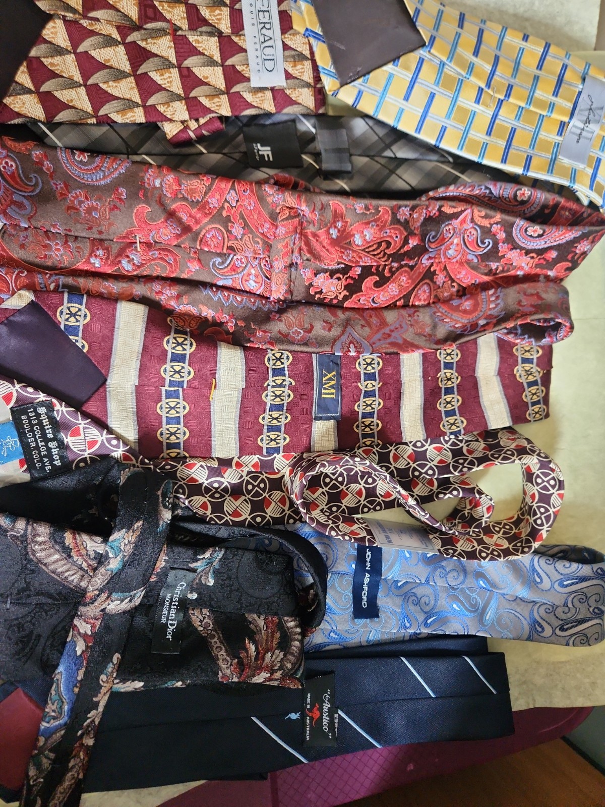 Lot of 9 Vintage Men’s Neckties Ties Mixed Brands Silk Paisley Floral Striped