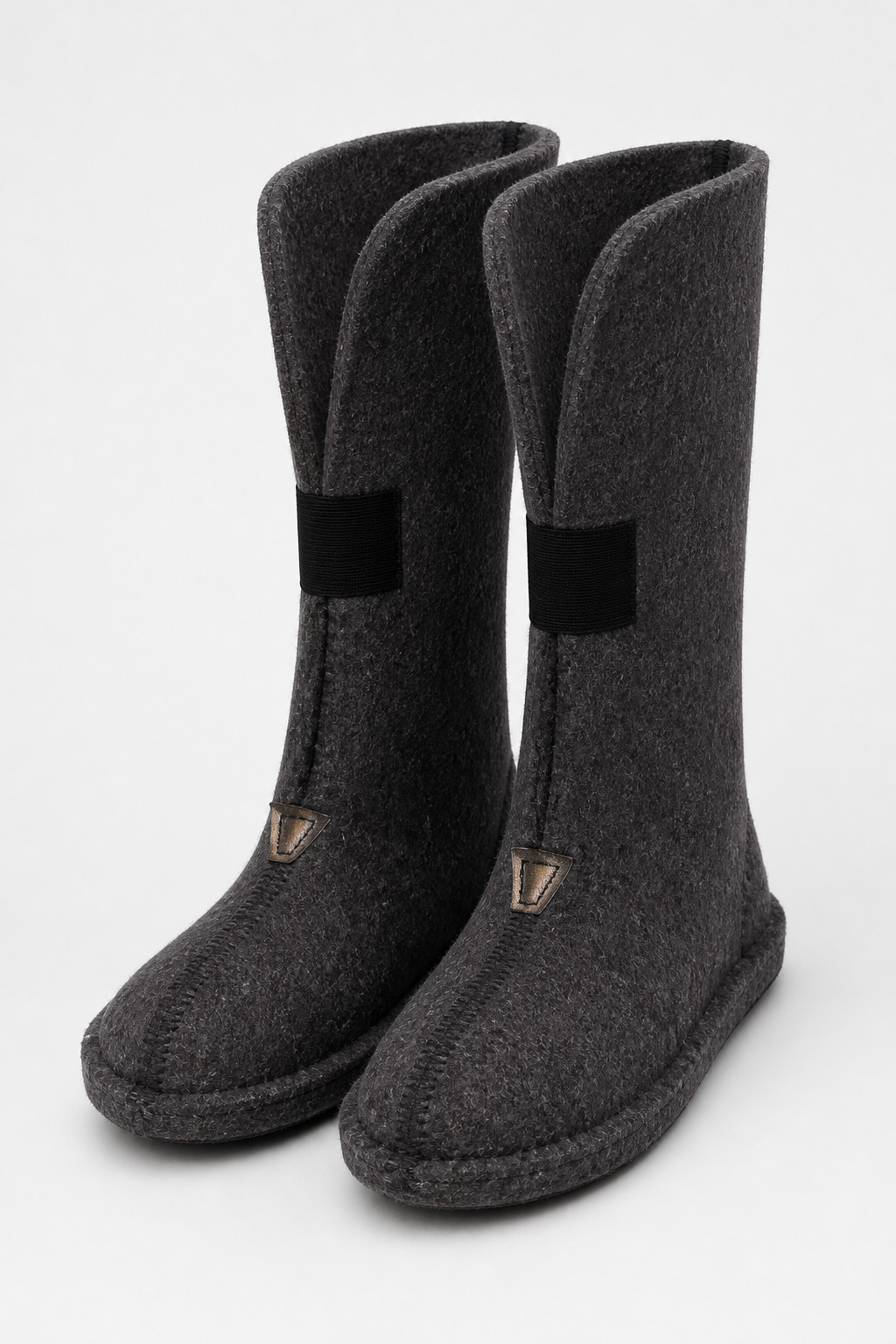 Vintage Gray Felt Tall Shaft Boots Unisex