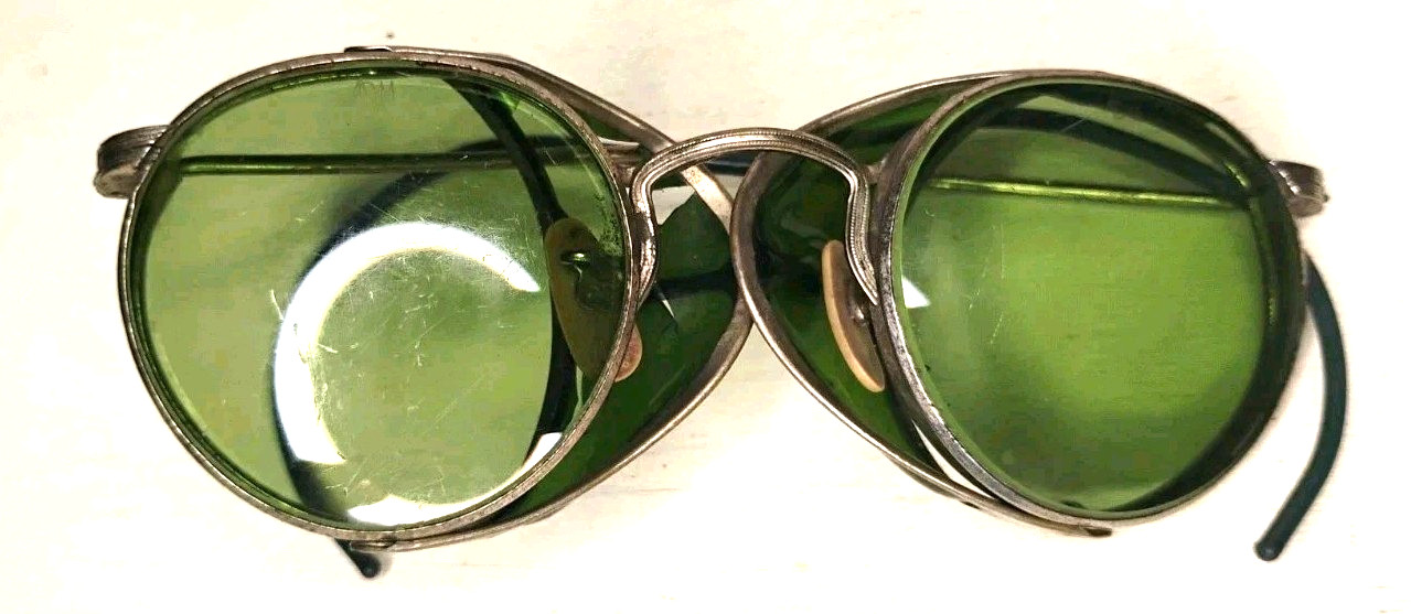 Vintage American Optical Ful-vue Aviator Sunglasses AOM Side Shield Steampunk