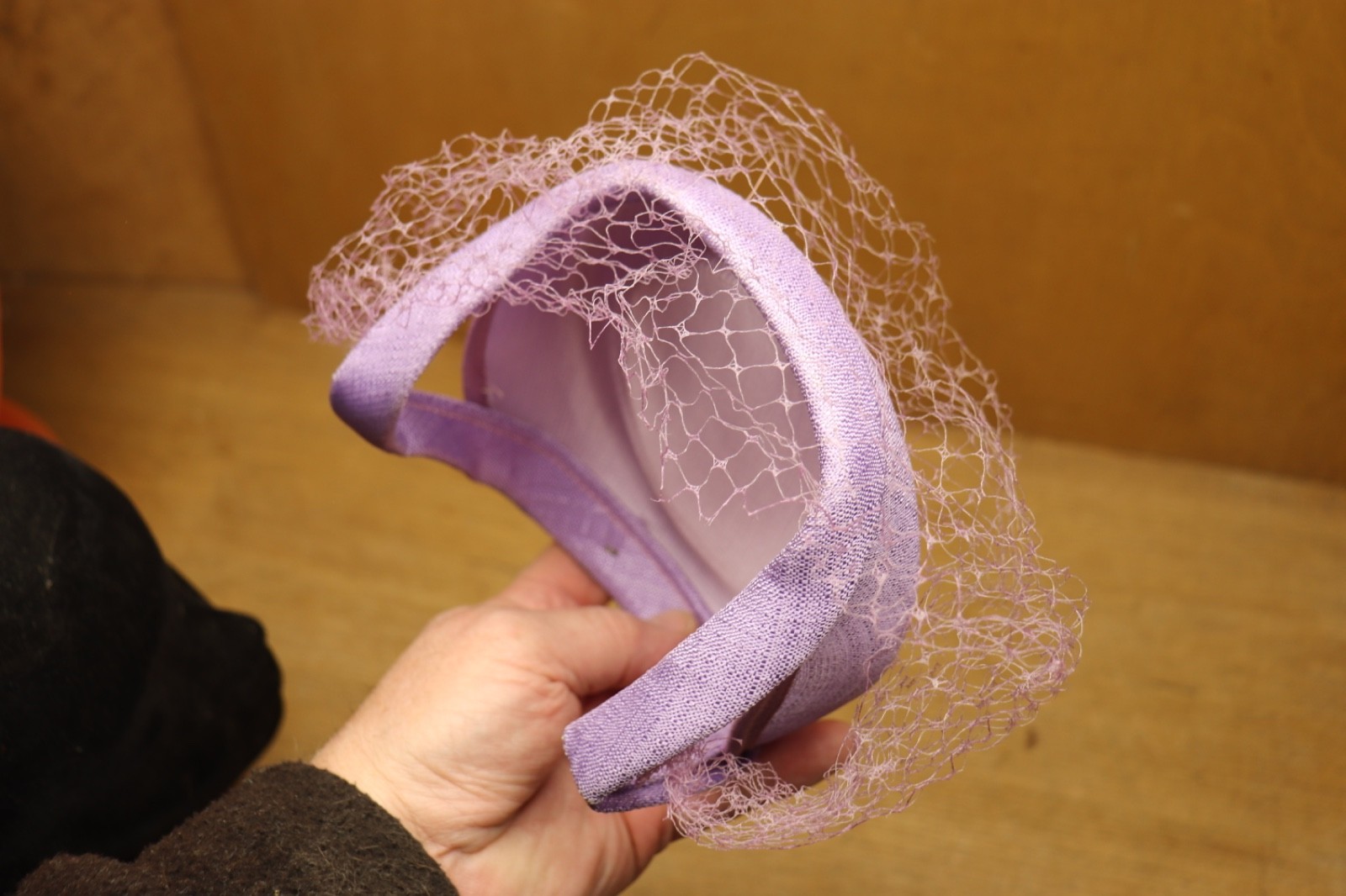 Vintage 1950’s Light Purple Mess & Silk Fascinator Dress hat