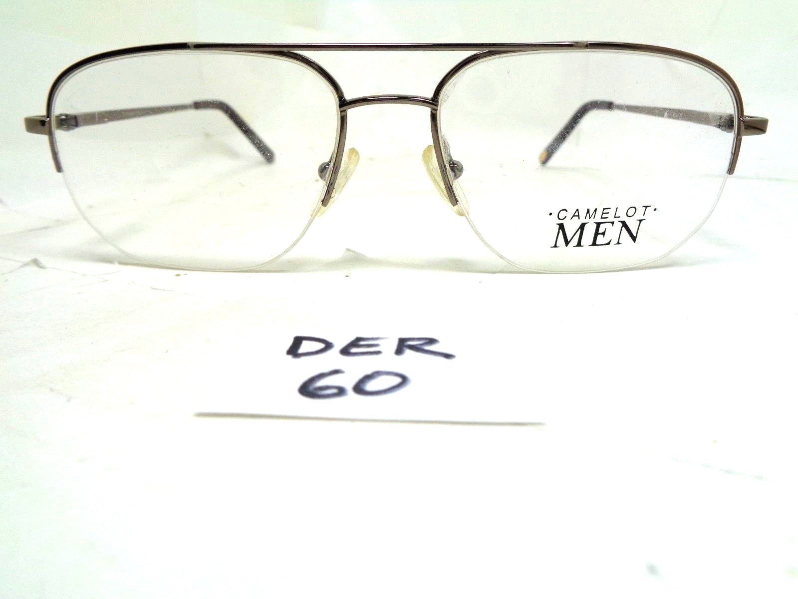 New Vintage CAMELOT Aviator Eyeglasses Frame 1980’s Khaki Paul Half Rim (DER-60)