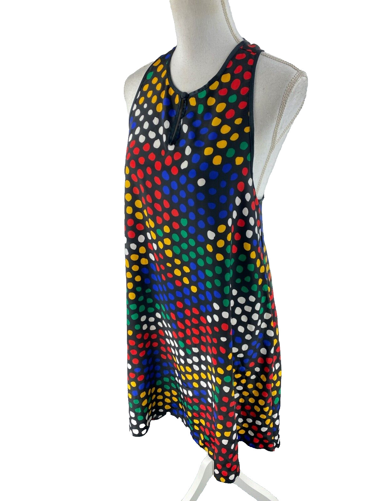Lucie Ann II Vtg 70s Racerback Tennis Skater Knee Length Polka Dot Novelty Dress