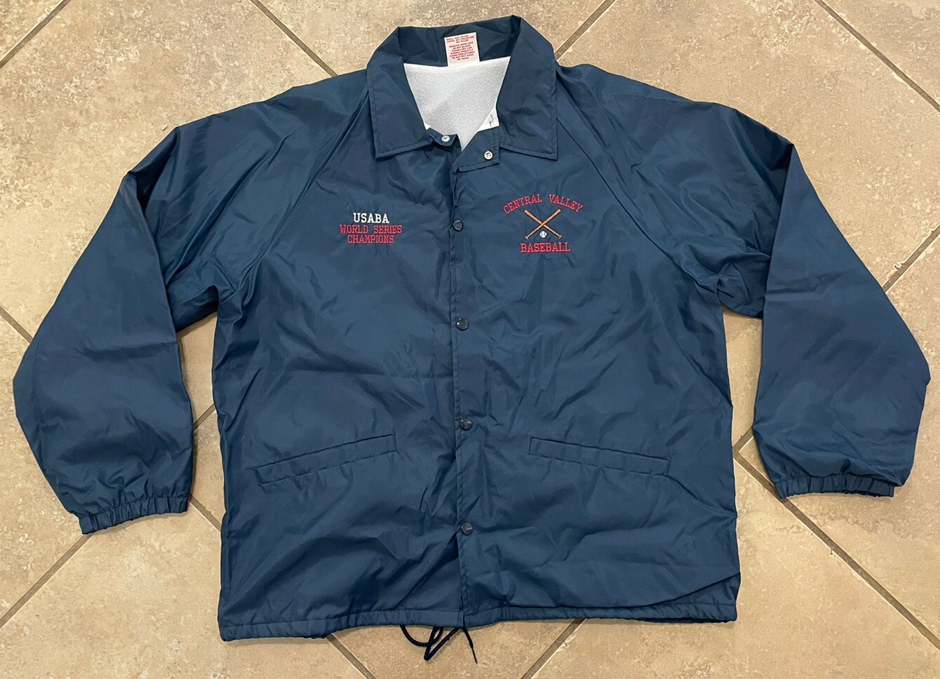 Vintage USABA World Series Champions Central Valley Windbreaker Jacket XL