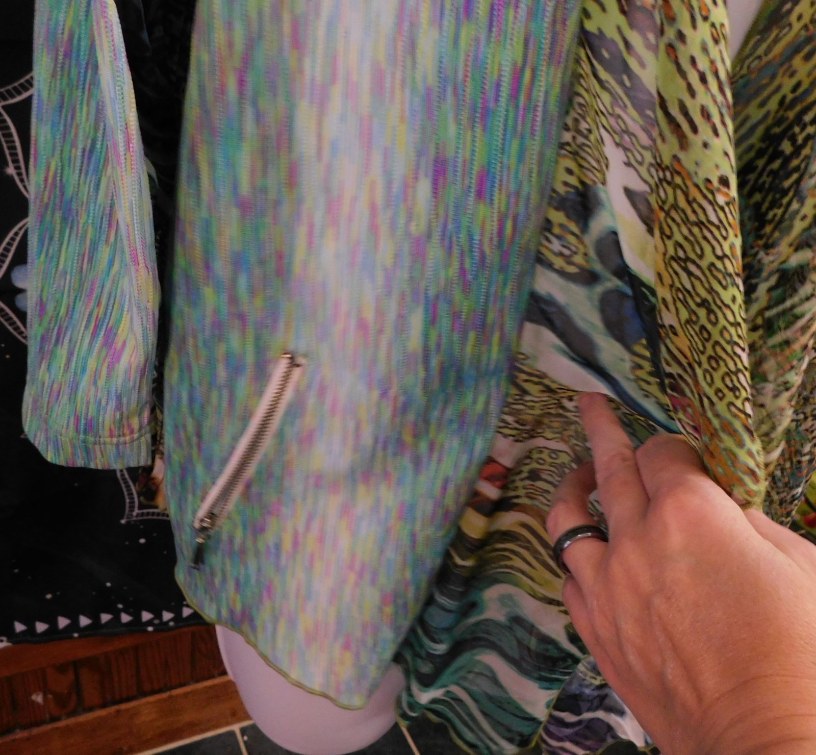 Vintage 90s Alberto Makali Rainbow Mermaidcore Animal Print Open Cardigan